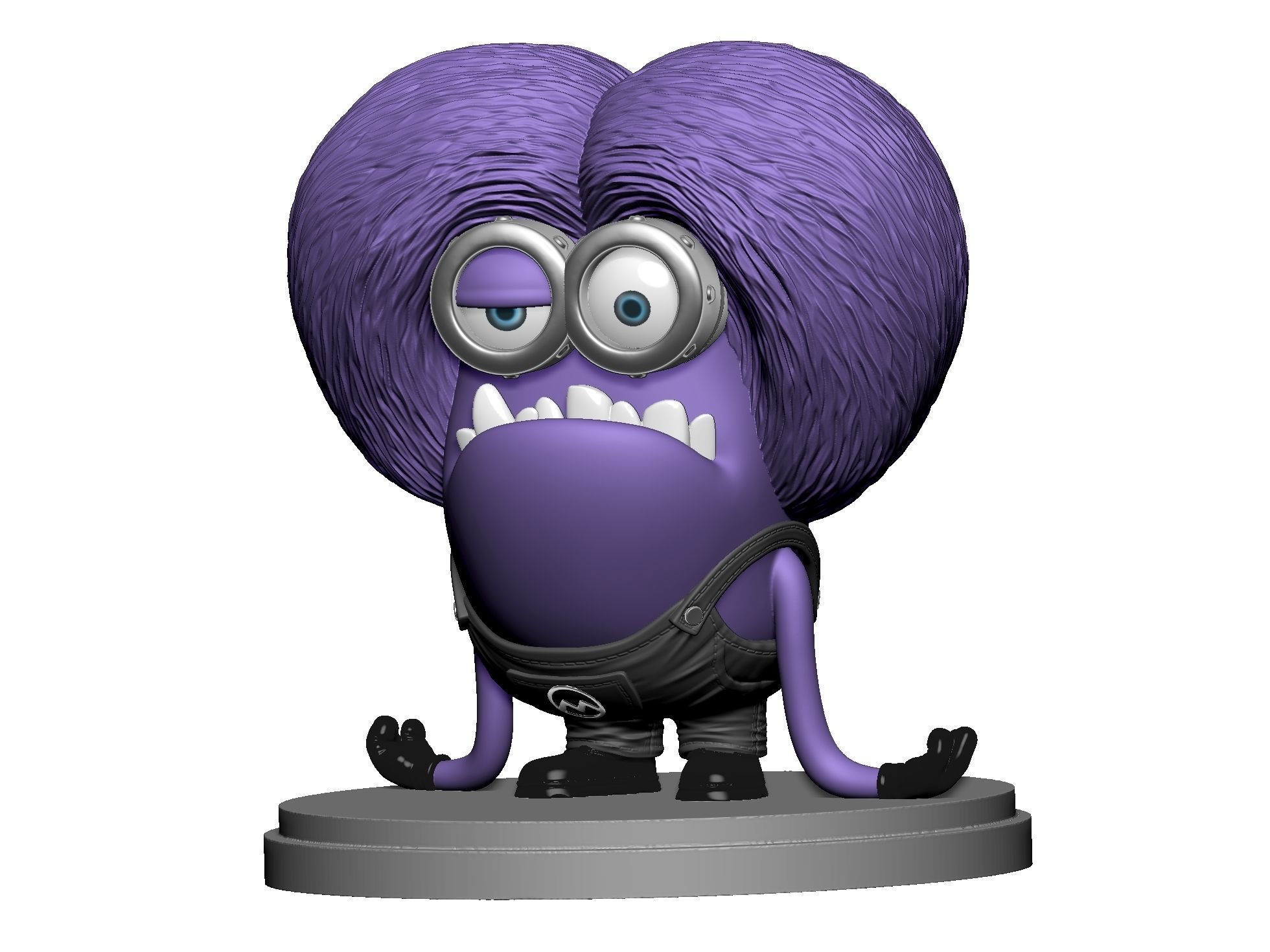 Purple mutated minion for 3D printing STL 3D print model_16