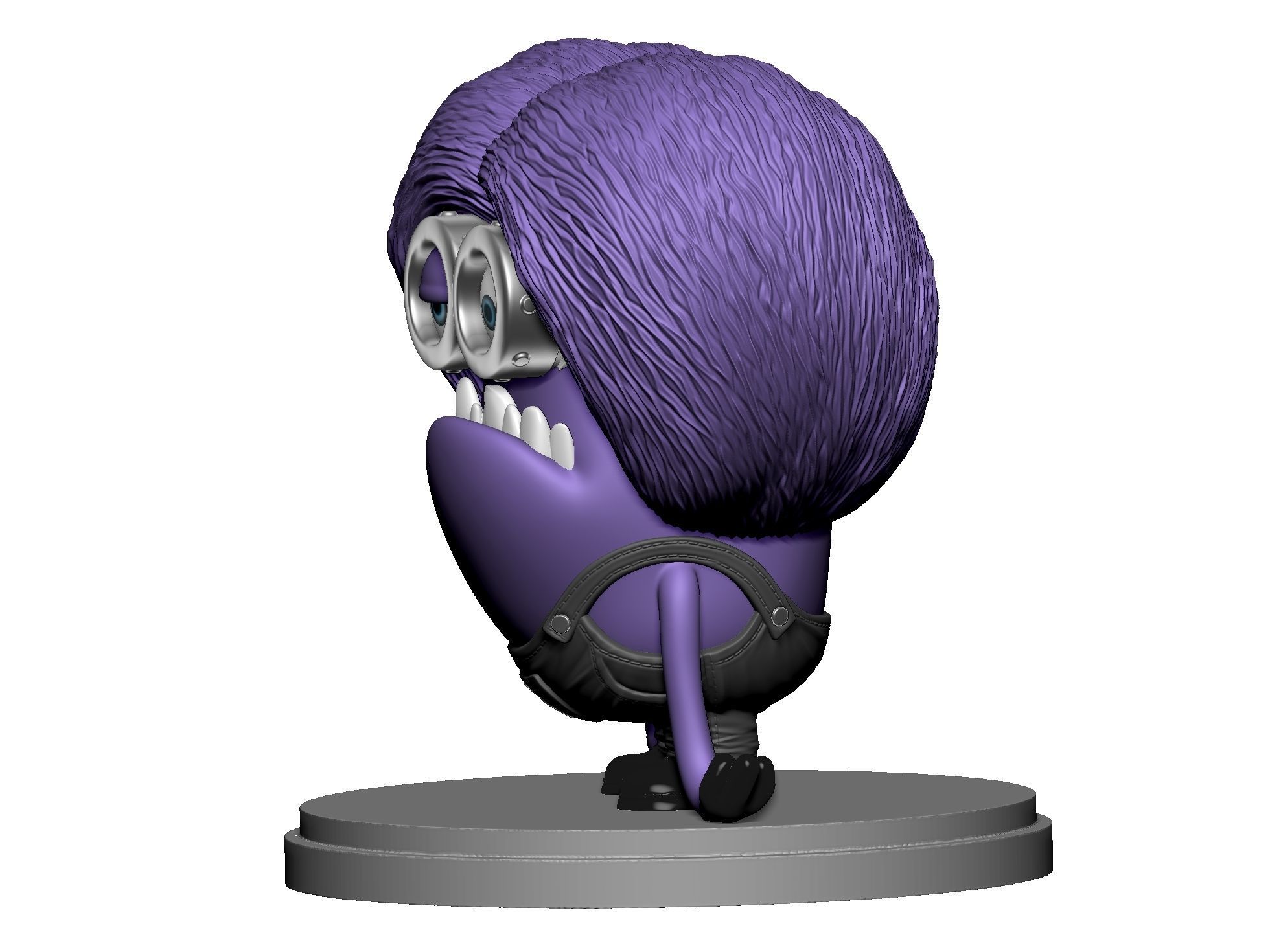 Purple mutated minion for 3D printing STL 3D print model_19