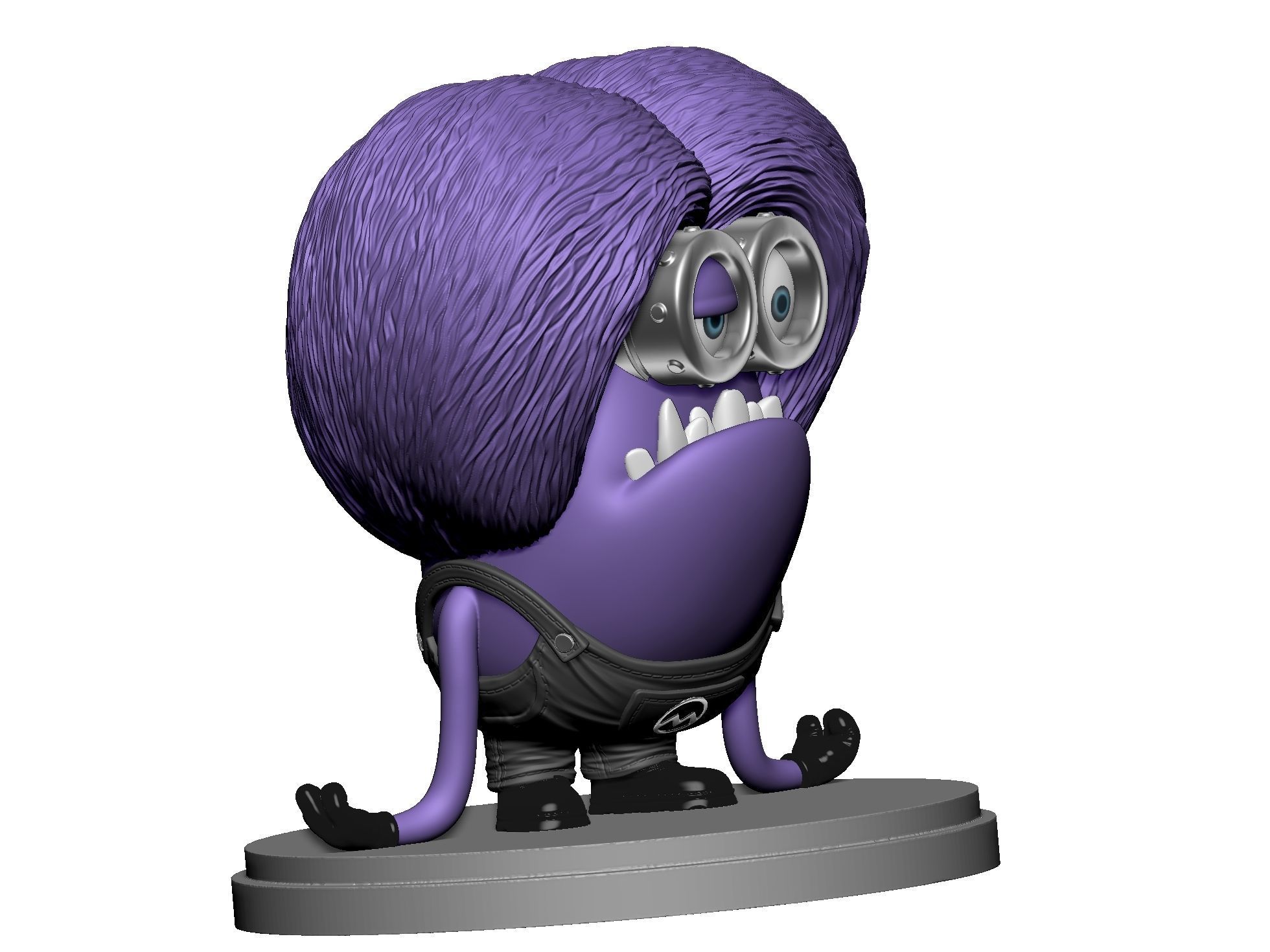 Purple mutated minion for 3D printing STL 3D print model_6