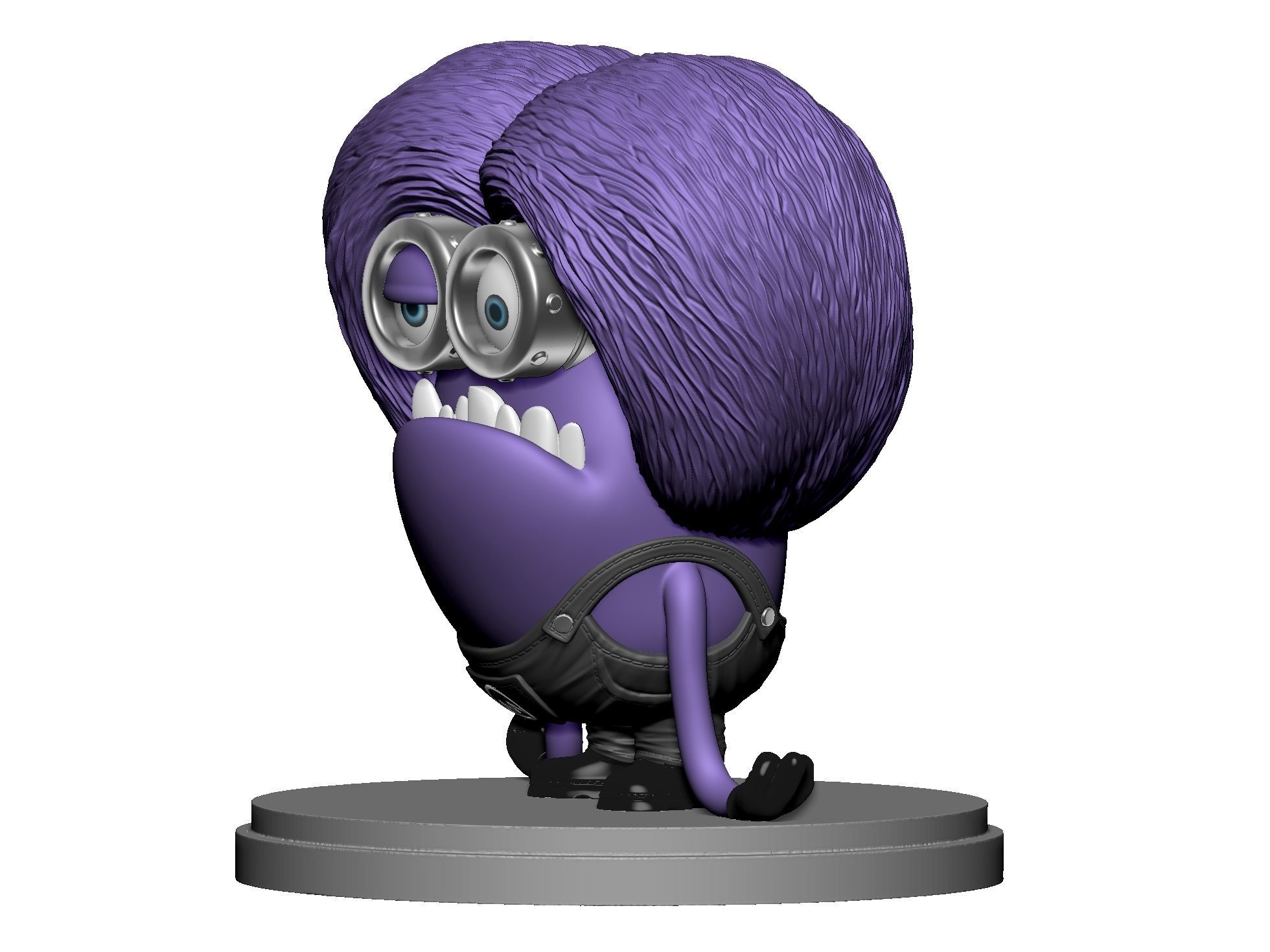 Purple mutated minion for 3D printing STL 3D print model_18