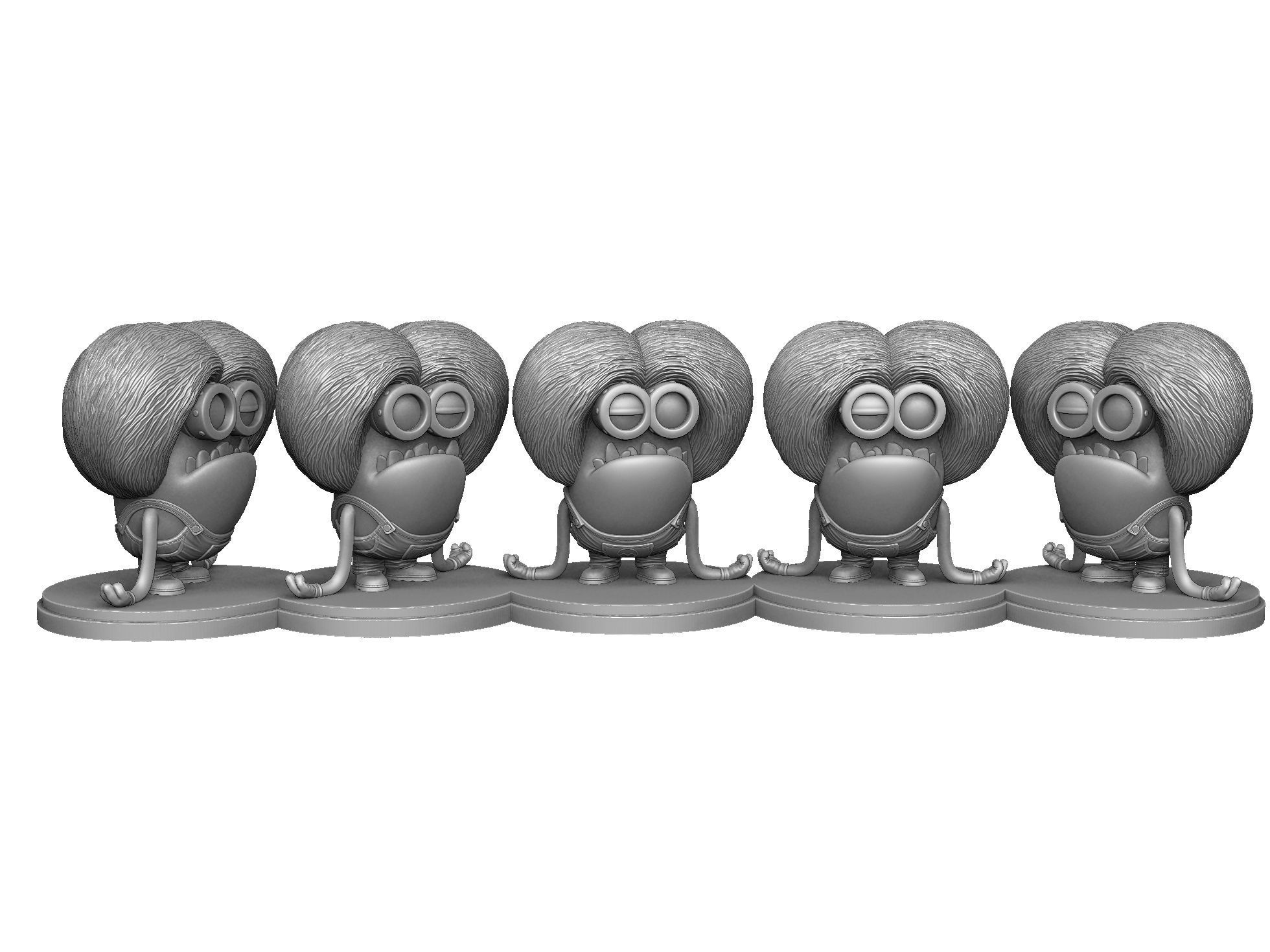 Purple mutated minion for 3D printing STL 3D print model_10