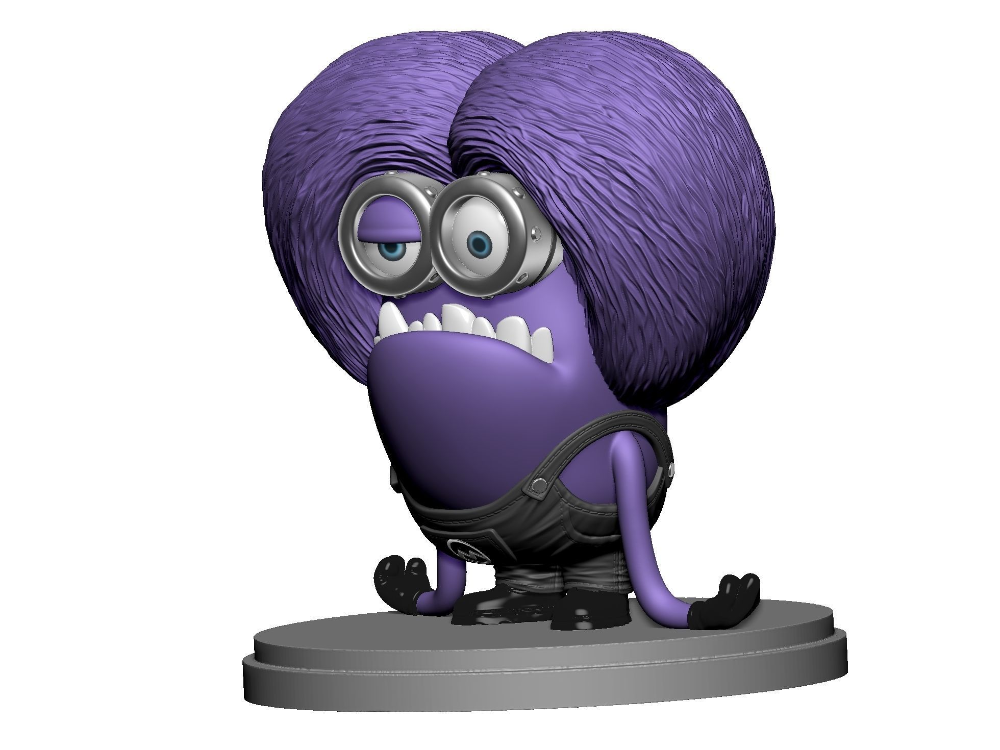 Purple mutated minion for 3D printing STL 3D print model_17