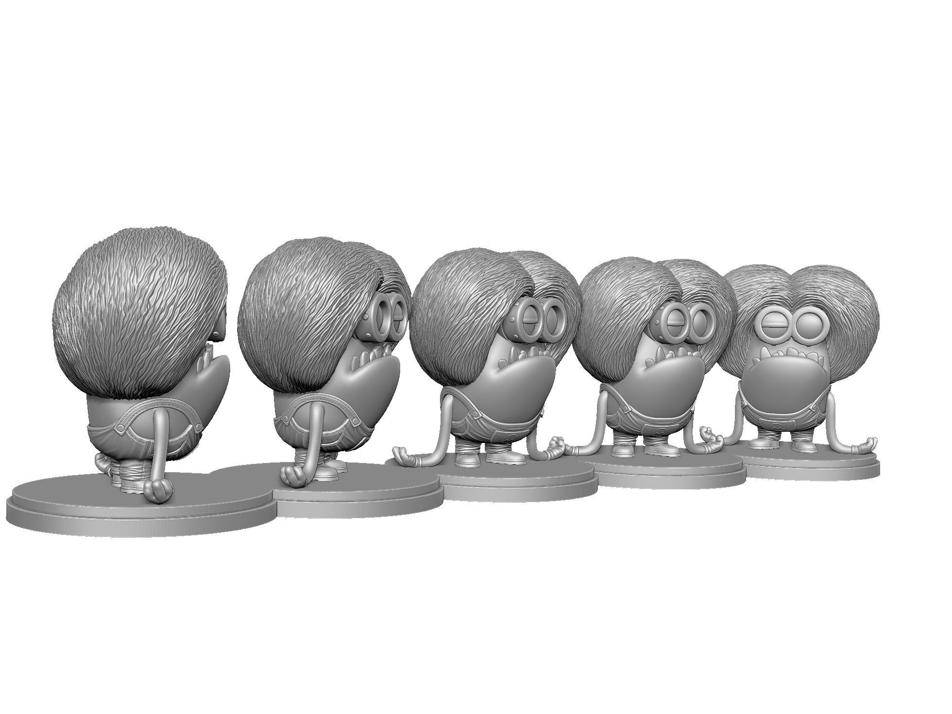 Purple mutated minion for 3D printing STL 3D print model_13