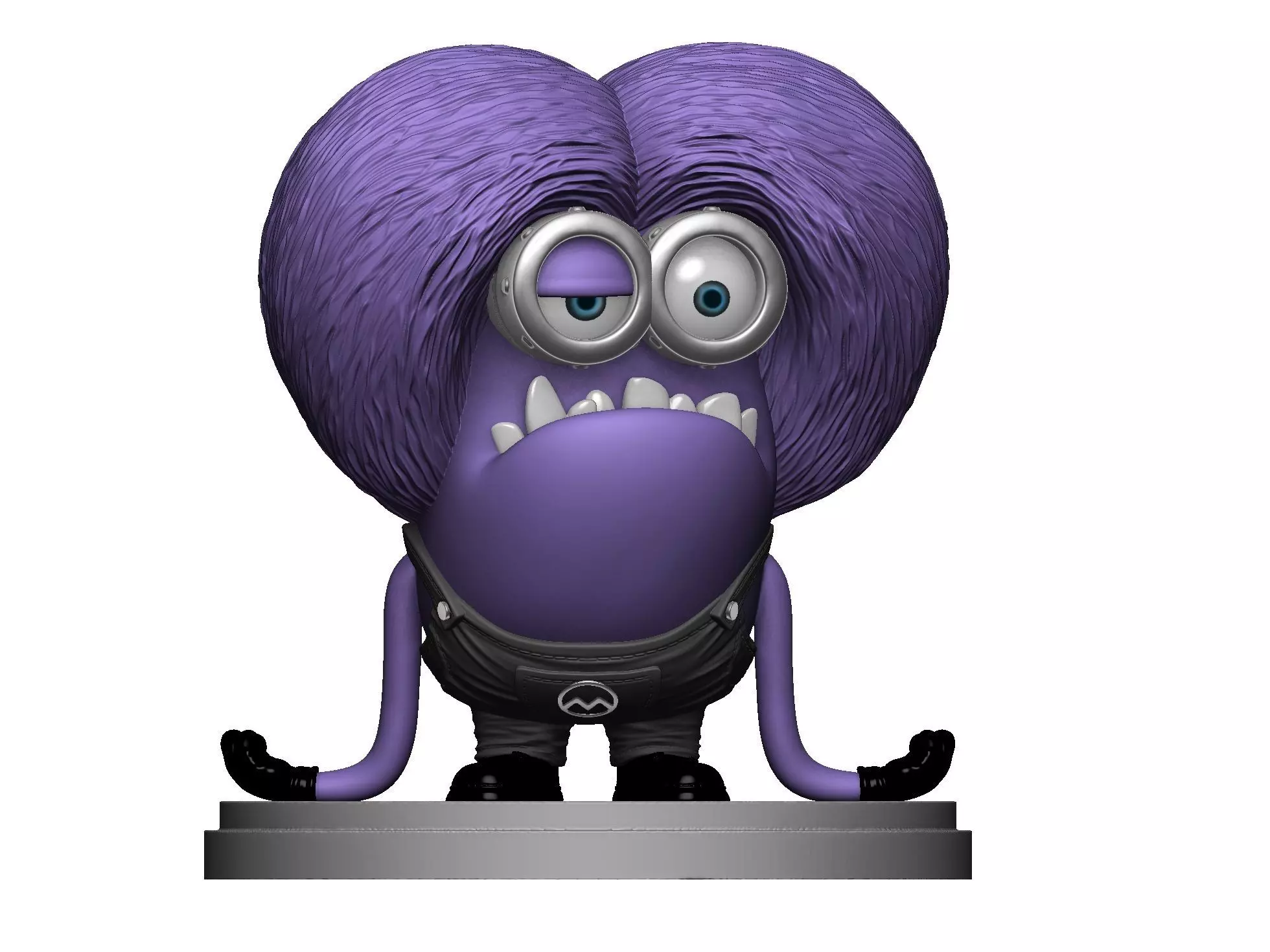 Purple mutated minion for 3D printing STL 3D print model_0