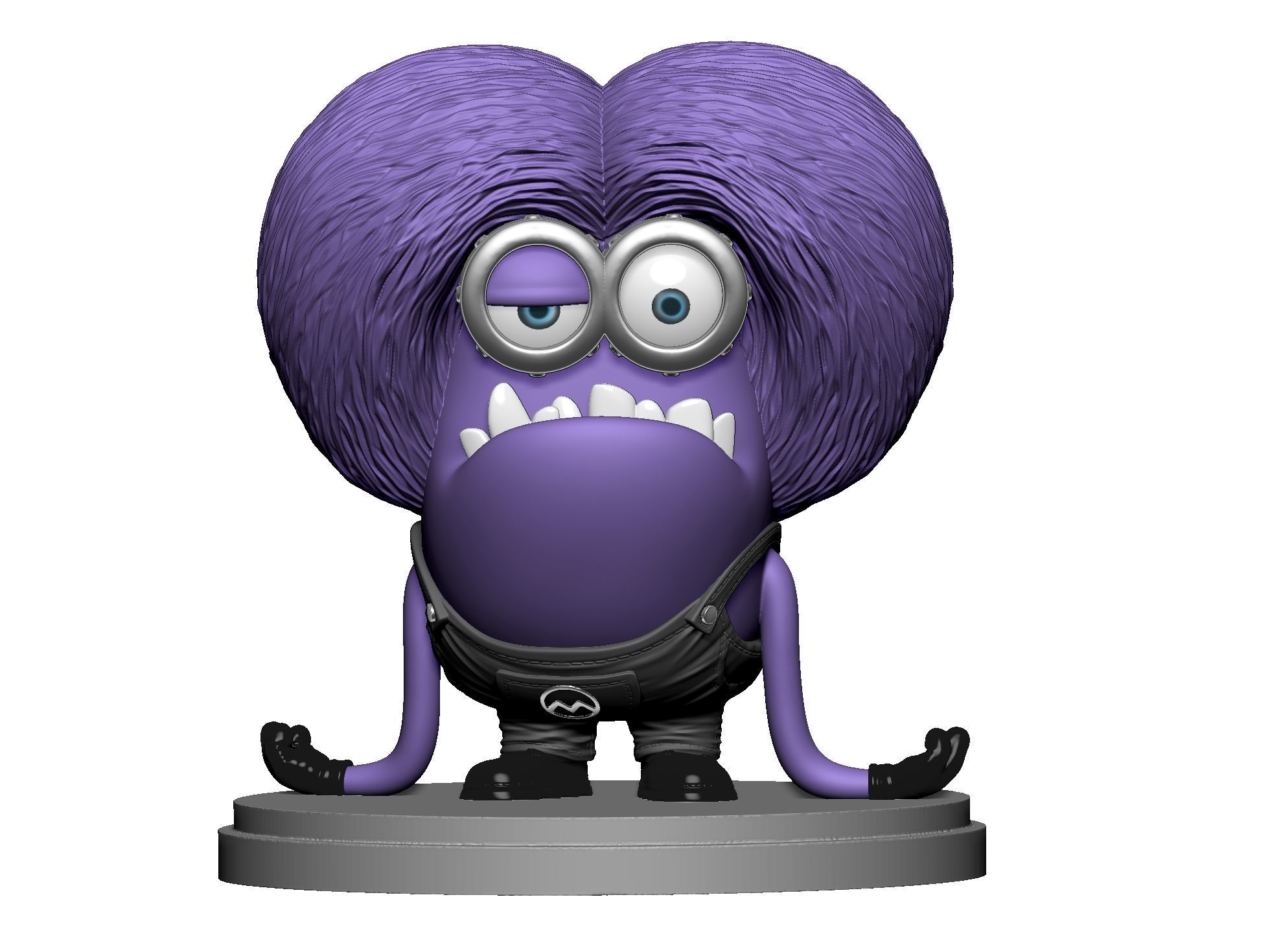 Purple mutated minion for 3D printing STL 3D print model_11