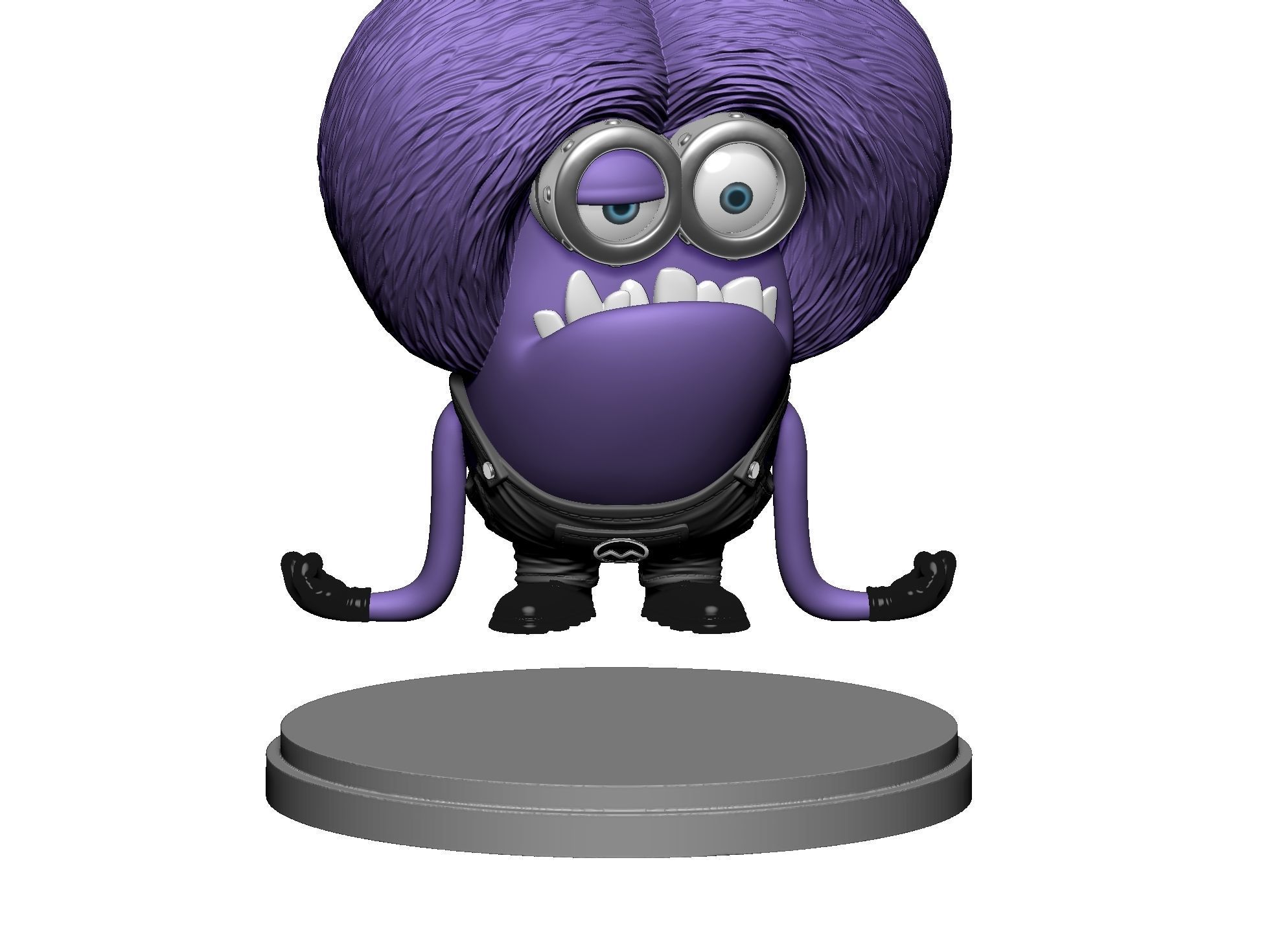 Purple mutated minion for 3D printing STL 3D print model_9
