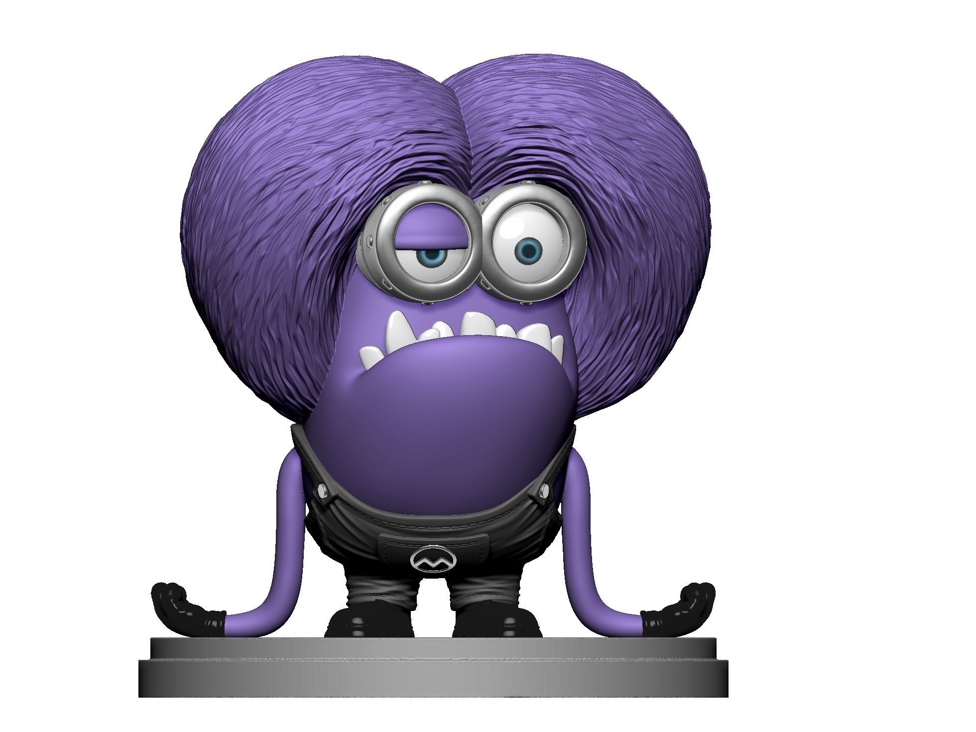 Purple mutated minion for 3D printing STL 3D print model_8