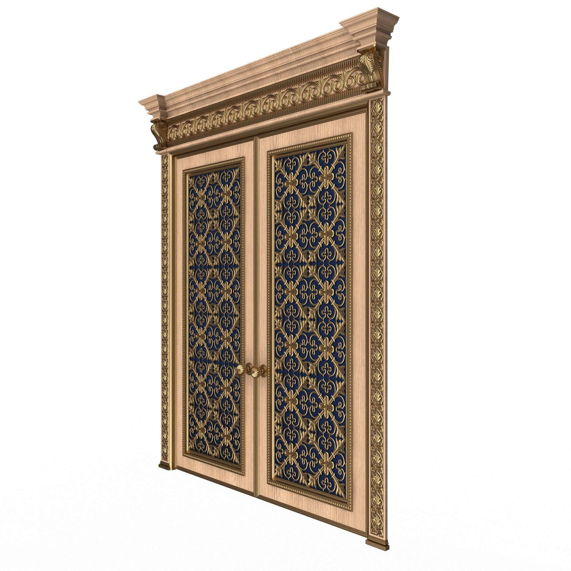 Carved Door Classic 01201 Wood Low-poly 3D model_2