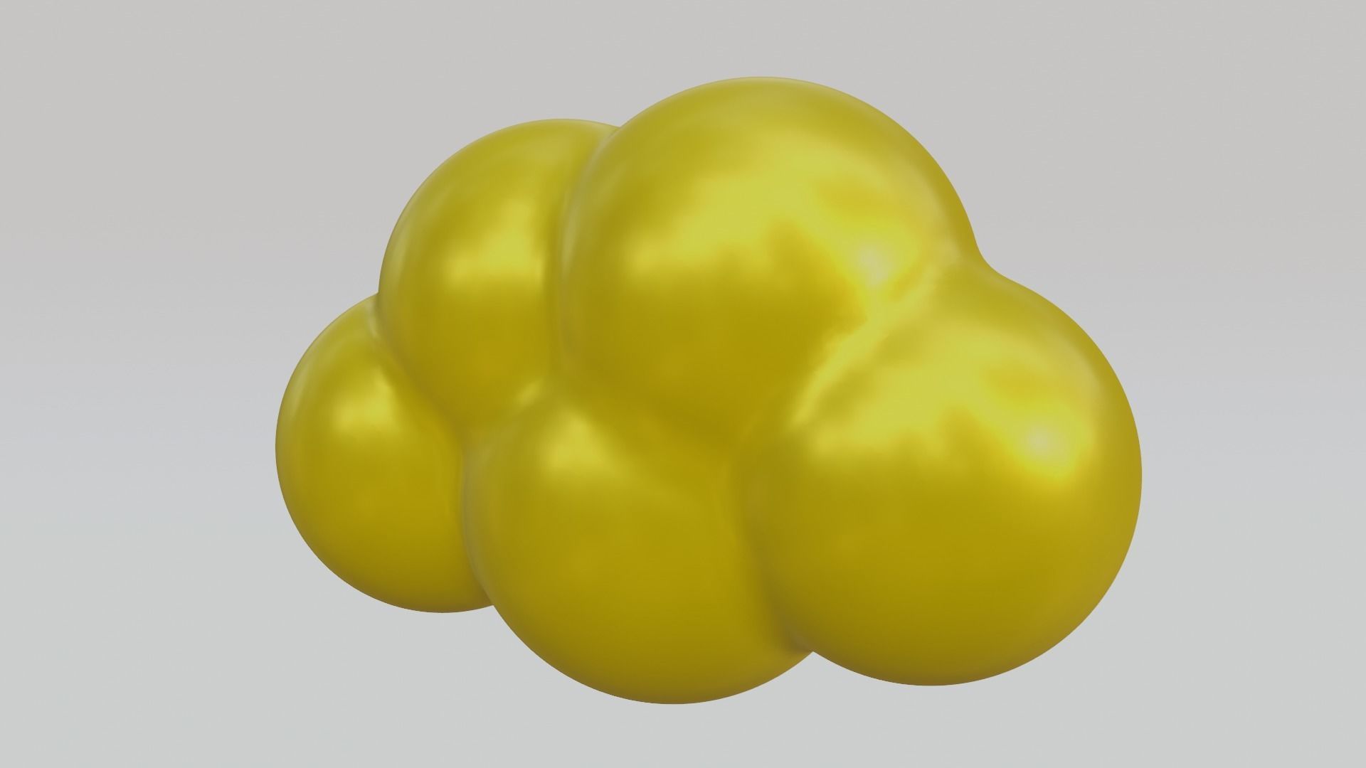 Gold Cloud 3D model_6