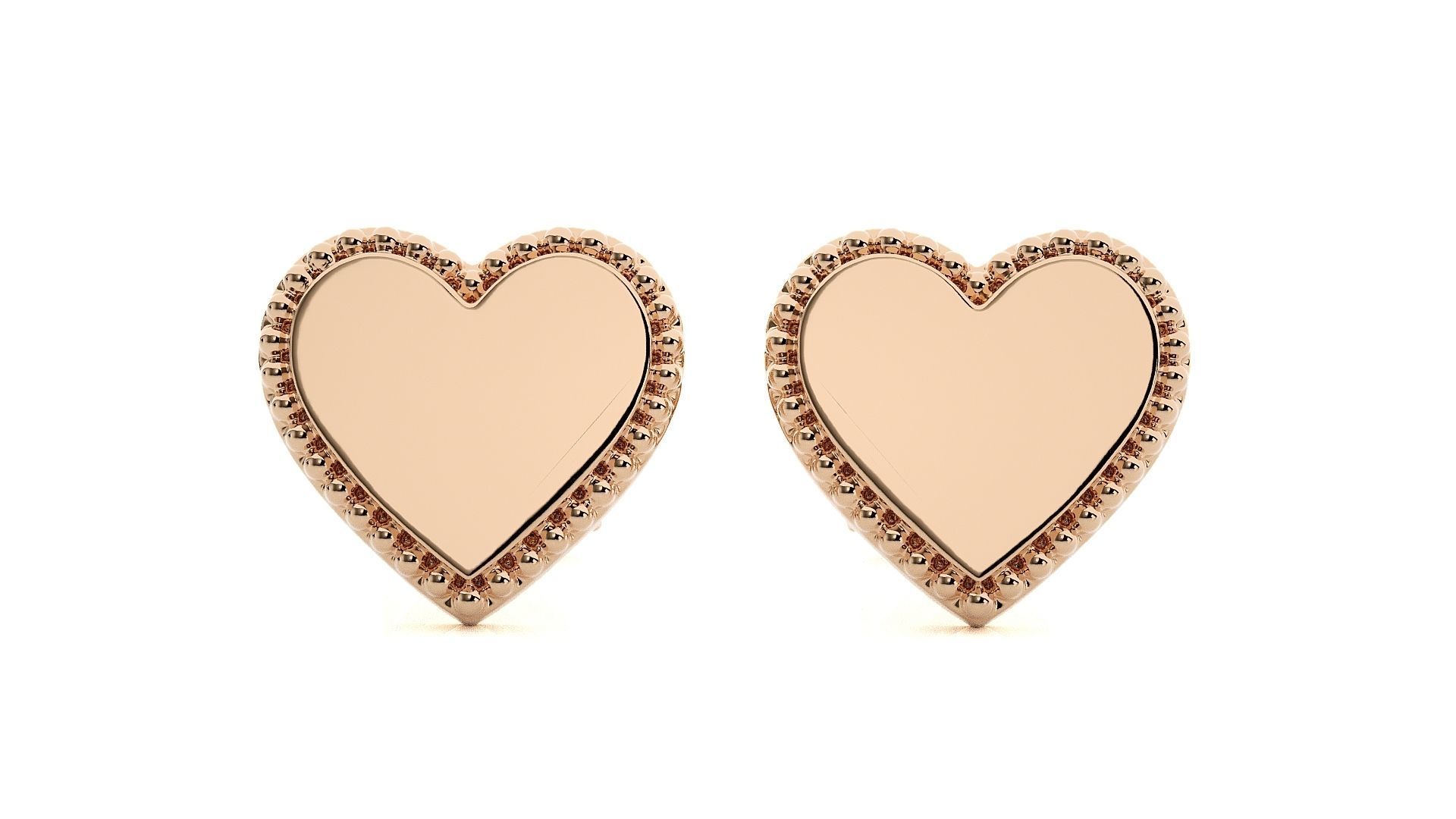 Heart Love Valentine Light wt Plain Gold Ring Earrings Pendant 3D Model Collection_2