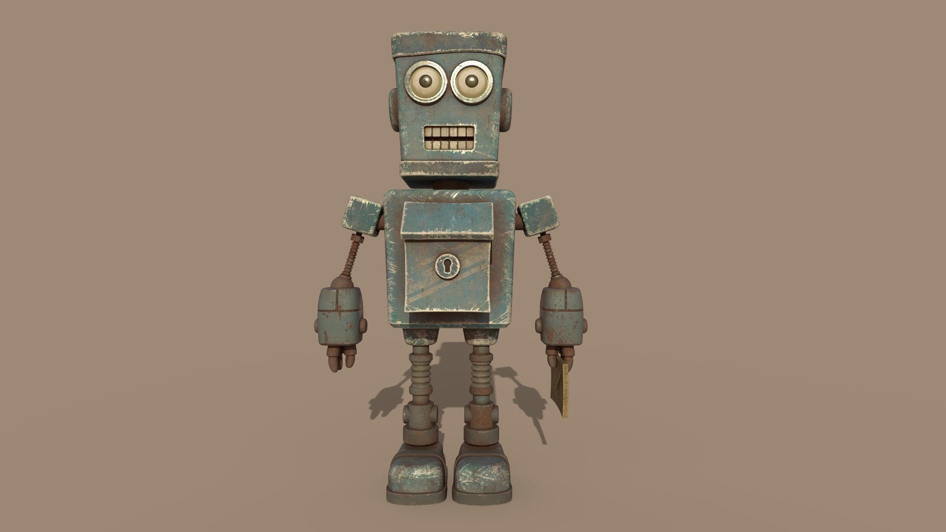 Stylized Robot Postman Low-poly 3D model_8