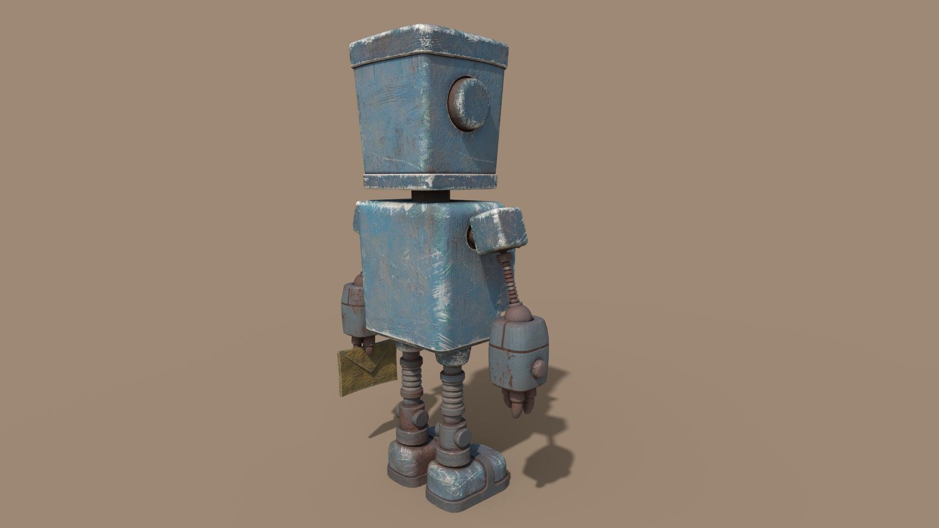 Stylized Robot Postman Low-poly 3D model_15
