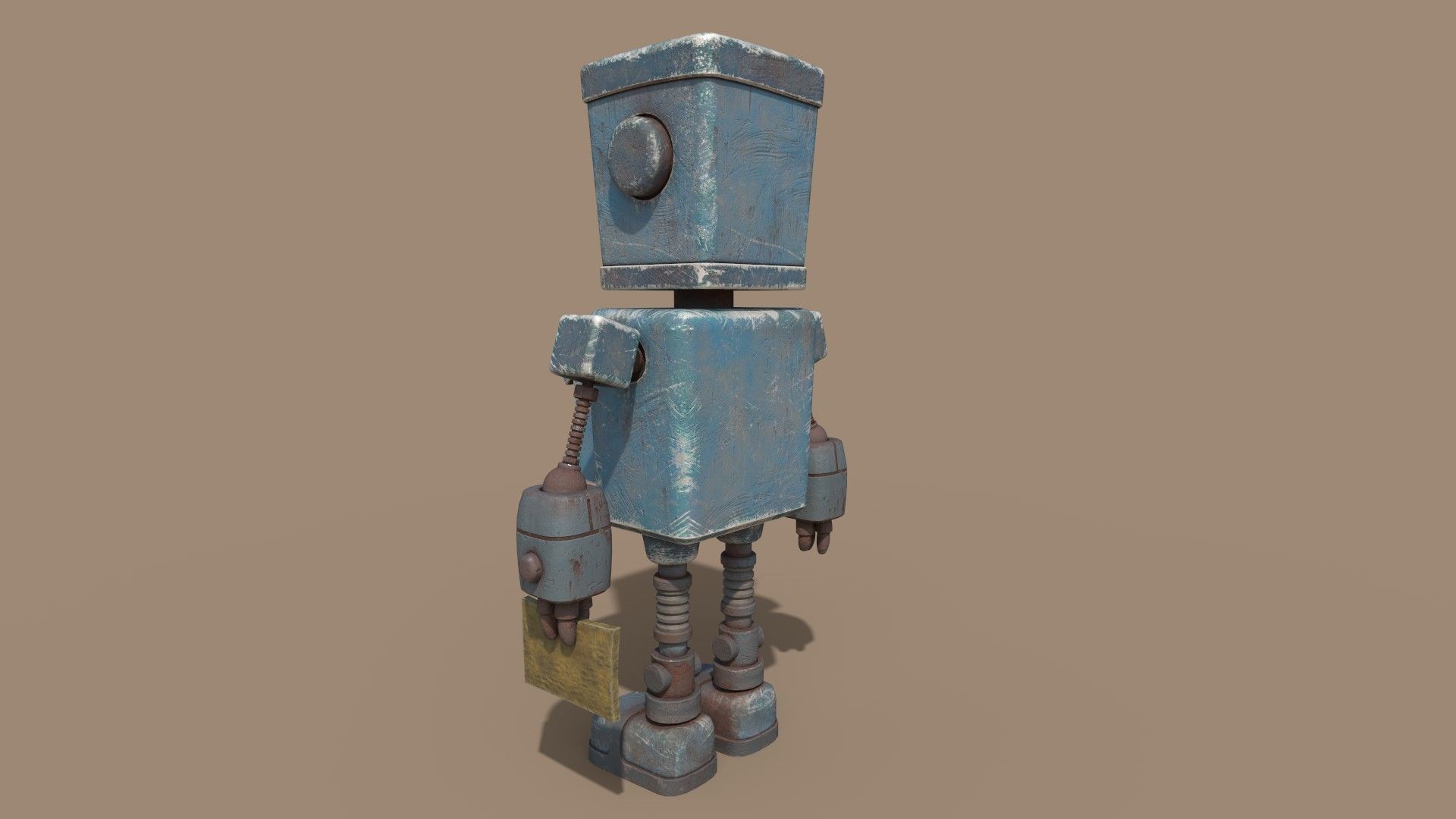 Stylized Robot Postman Low-poly 3D model_14