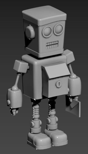 Stylized Robot Postman Low-poly 3D model_17