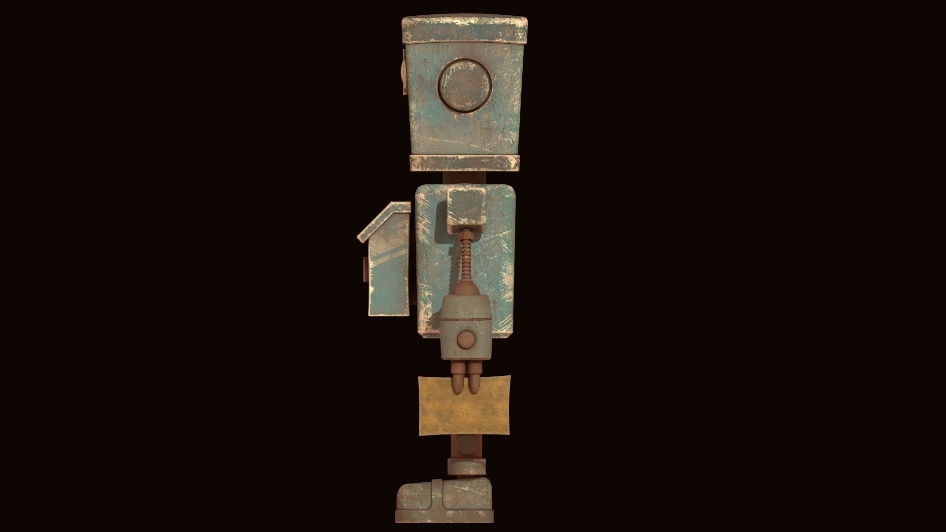 Stylized Robot Postman Low-poly 3D model_7