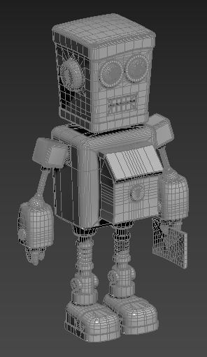 Stylized Robot Postman Low-poly 3D model_18