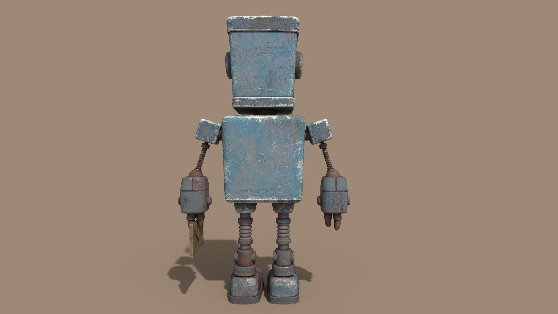 Stylized Robot Postman Low-poly 3D model_2