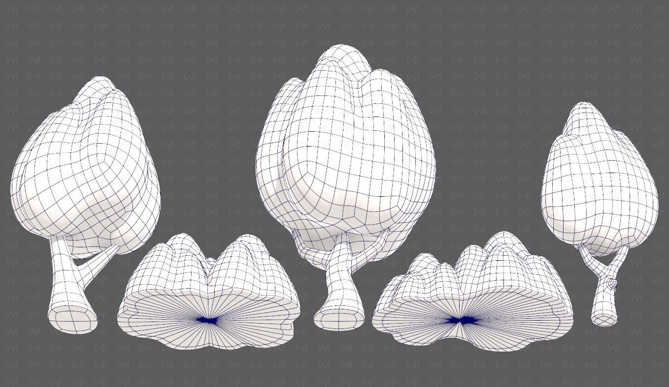 Trees Cartoon V56 Low-poly 3D model_38