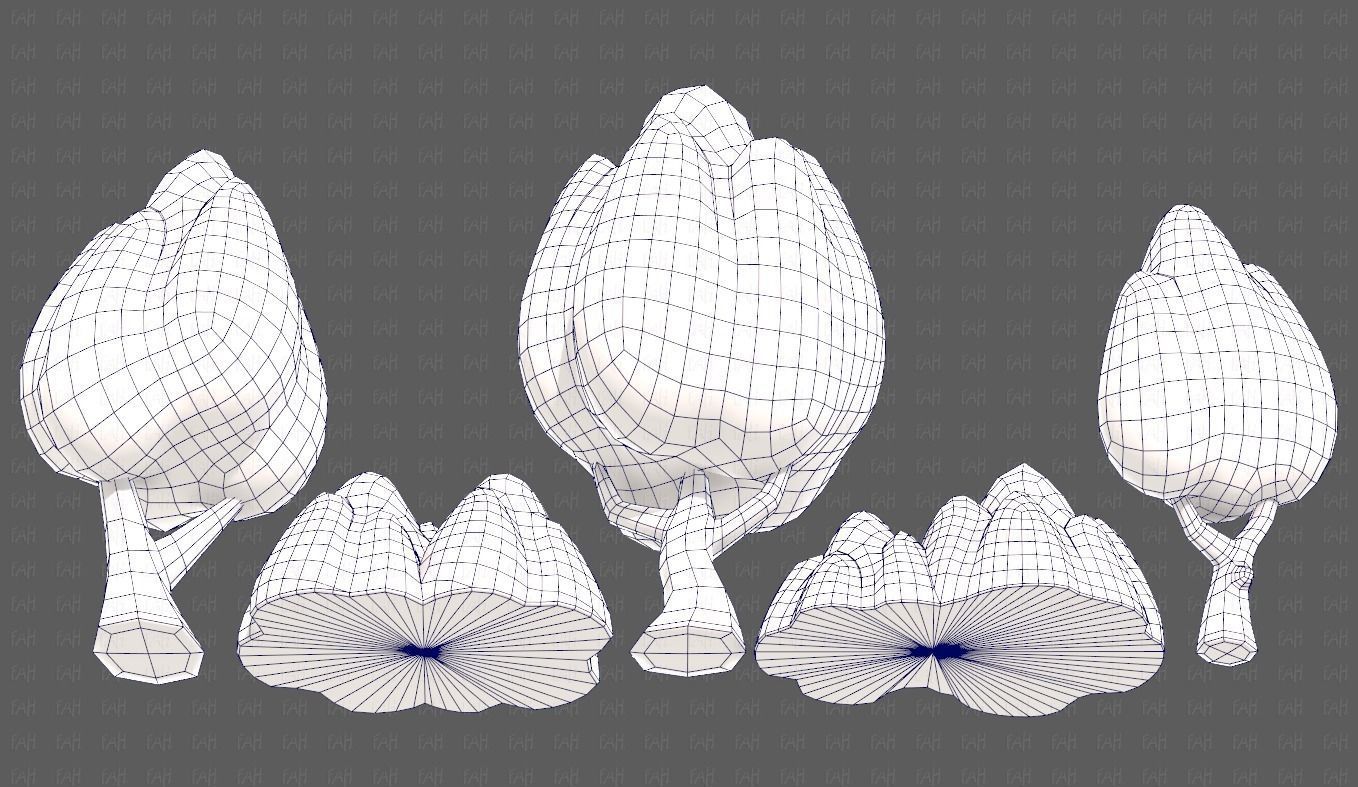 Trees Cartoon V56 Low-poly 3D model_40
