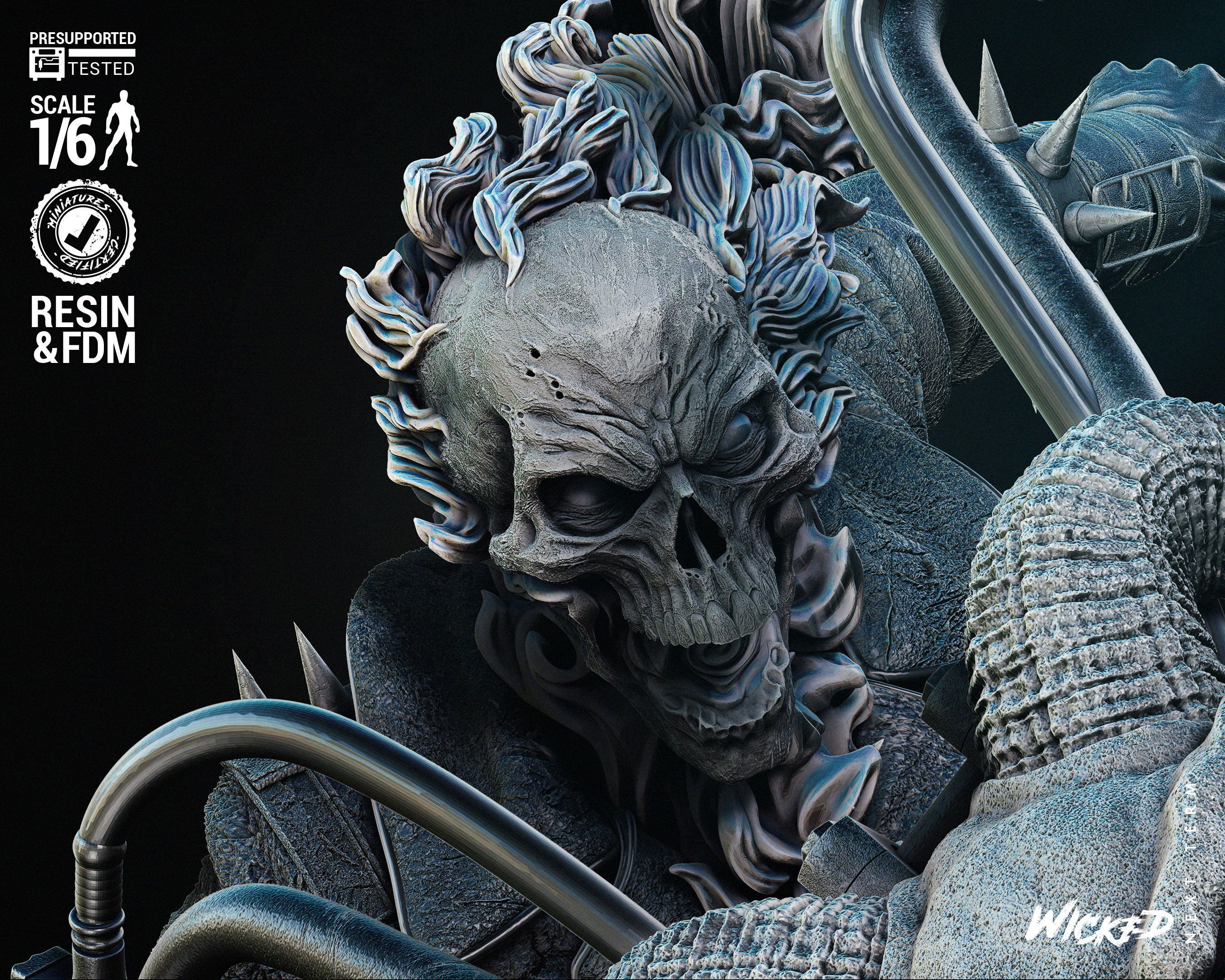 Wicked Marvel Johnny Blaze Sculpture Tested for 3D printing 3D print model_29