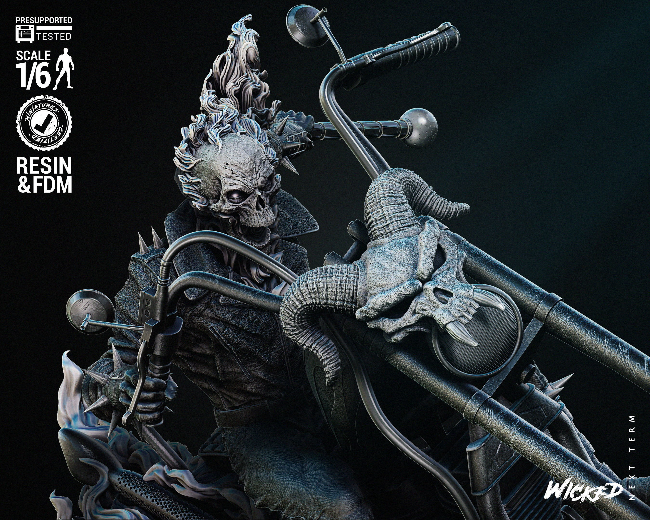Wicked Marvel Johnny Blaze Sculpture Tested for 3D printing 3D print model_25