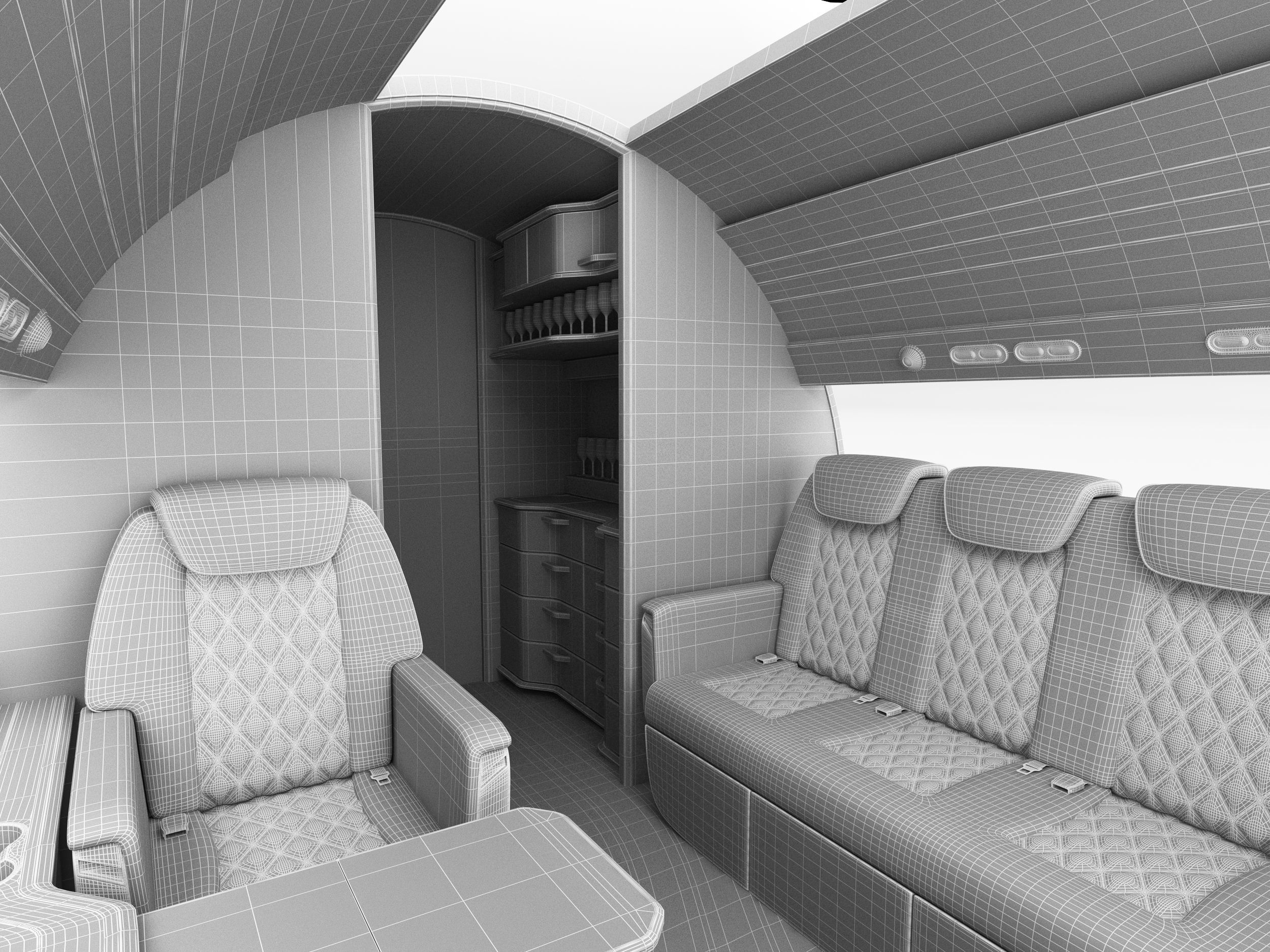 Private Jet inerior 3D model_9