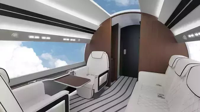 Private Jet inerior 3D model