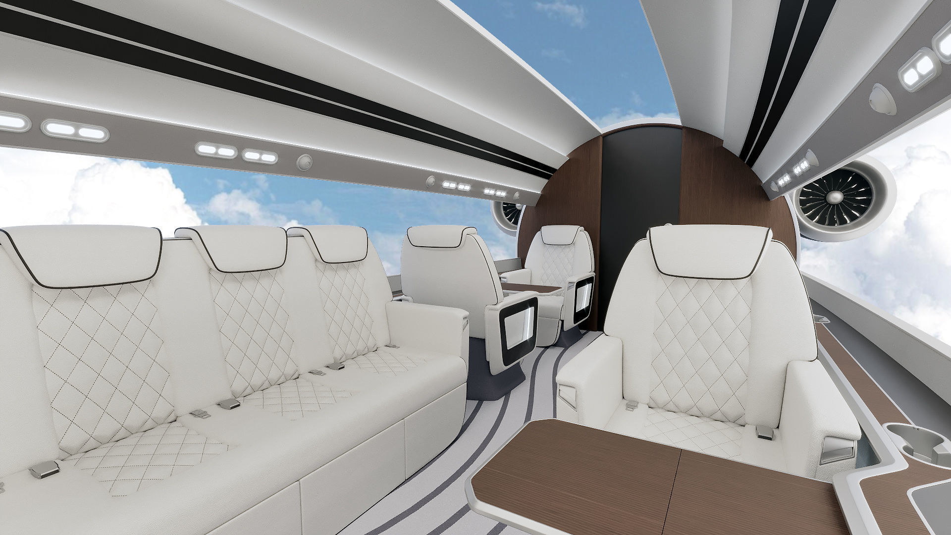 Private Jet inerior 3D model_1