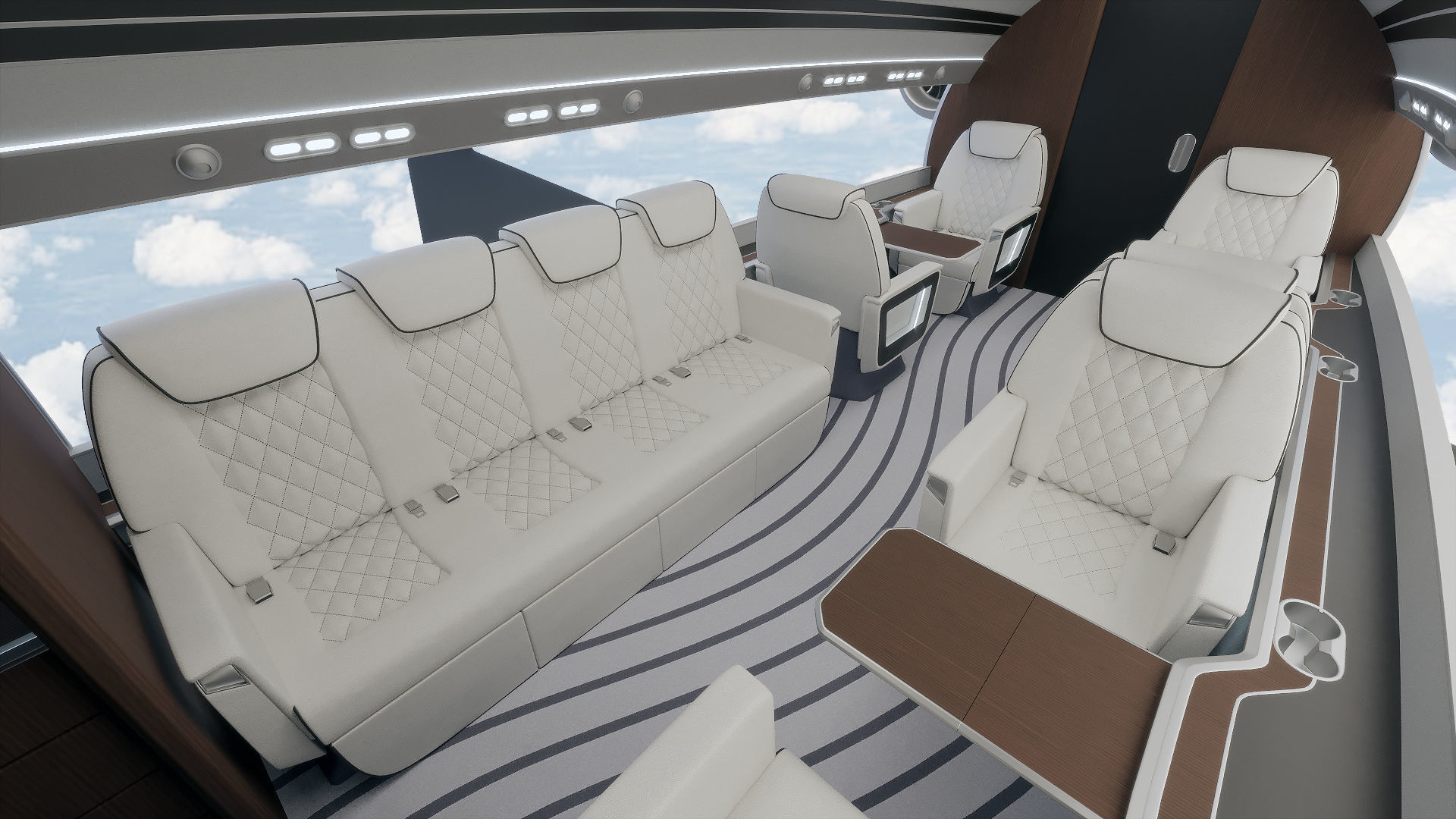 Private Jet inerior 3D model_3