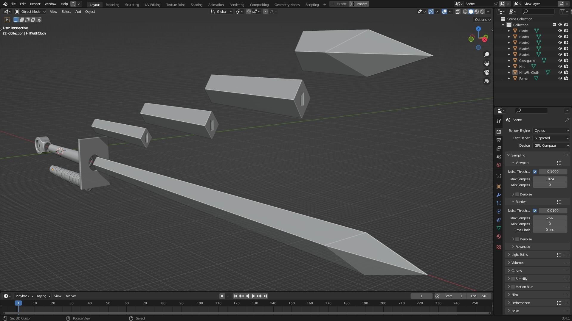 InuYasha Sesshomaru Full Armor with Tokijin Tenseiga for Cosplay 3D Model Collection_23