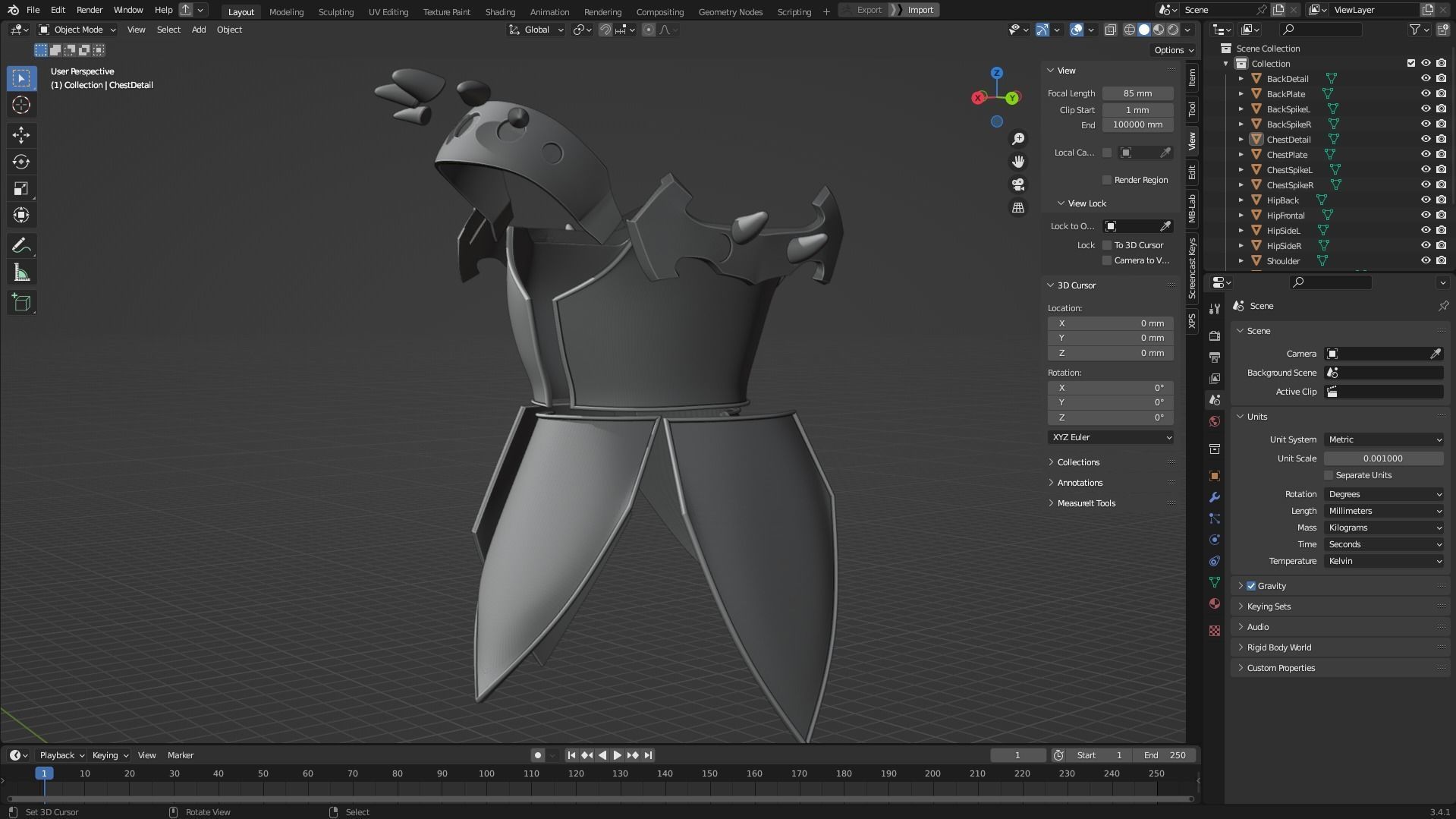 InuYasha Sesshomaru Full Armor with Tokijin Tenseiga for Cosplay 3D Model Collection_19