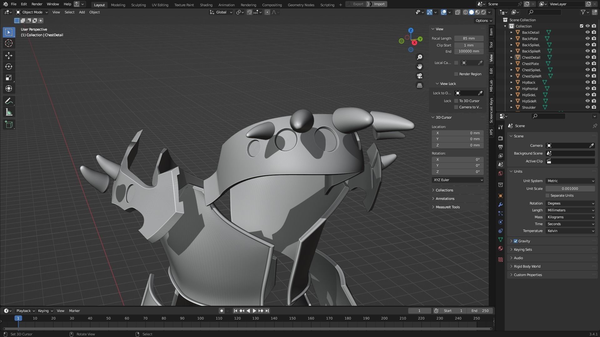 InuYasha Sesshomaru Full Armor with Tokijin Tenseiga for Cosplay 3D Model Collection_17