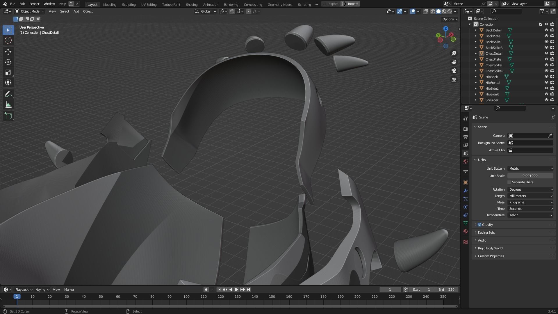 InuYasha Sesshomaru Full Armor with Tokijin Tenseiga for Cosplay 3D Model Collection_20