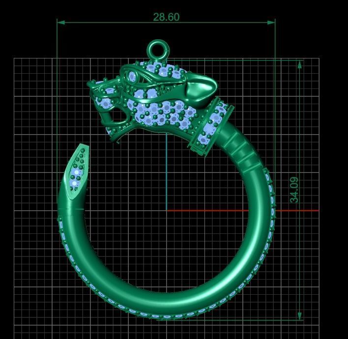 3d zbrush panther pendant model 3D print model_3