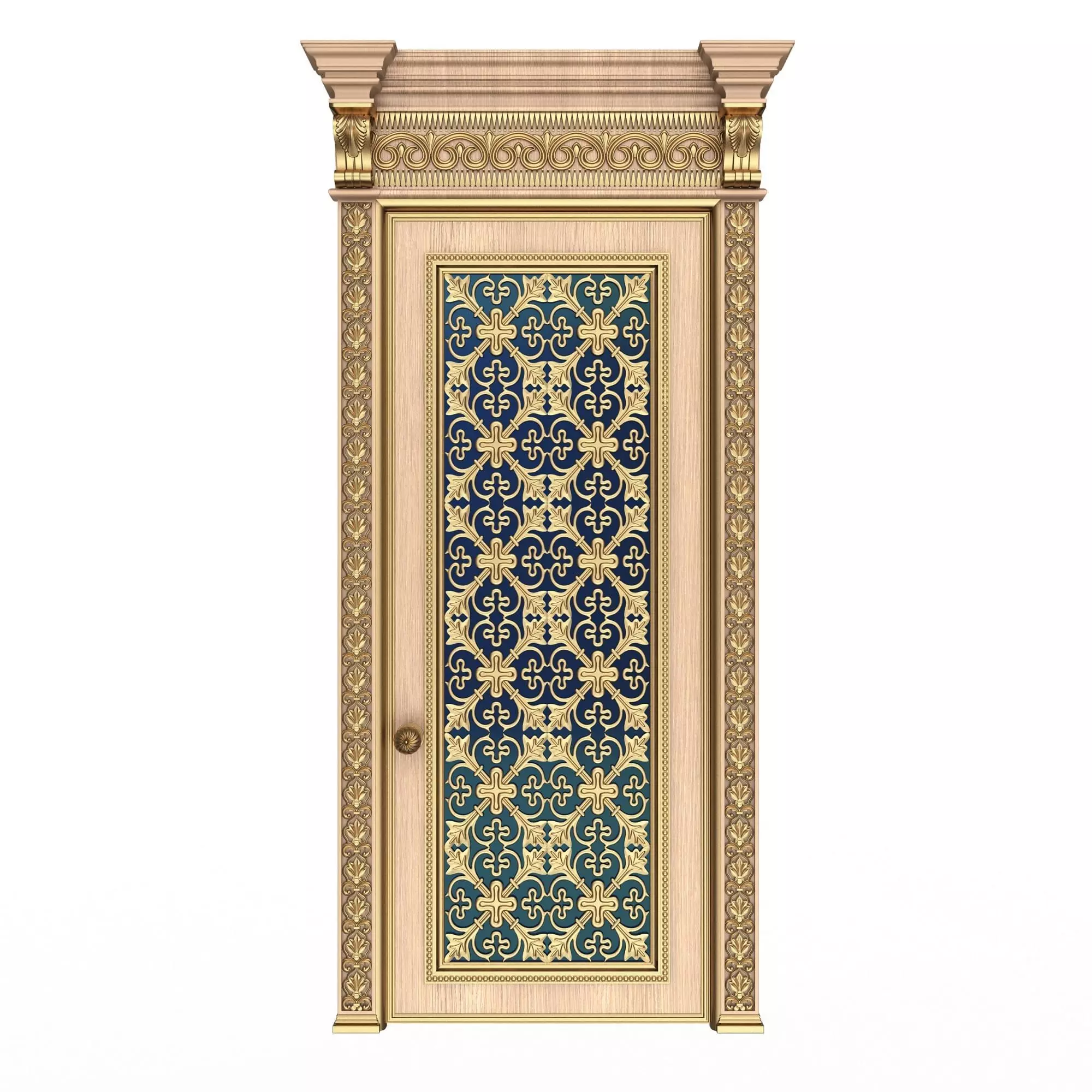 Carved Door Classic 01202 Wood Low-poly 3D model_0