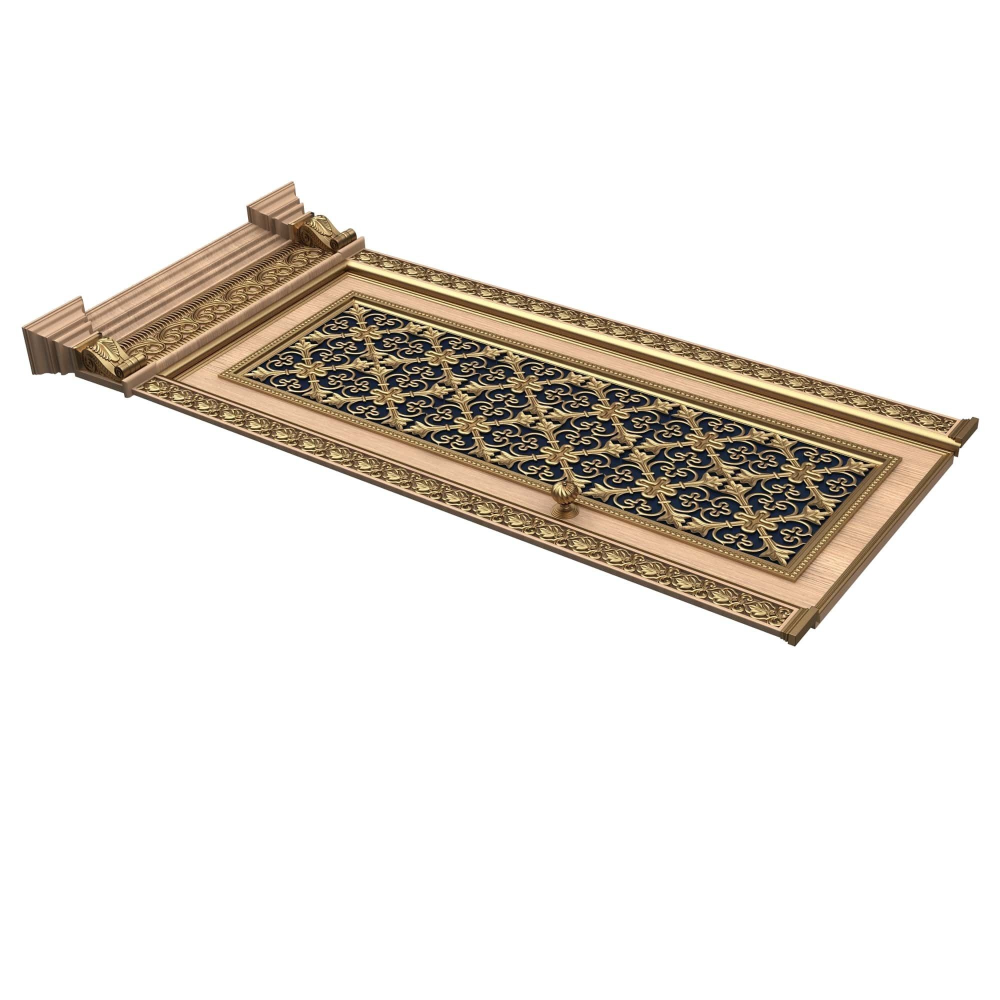 Carved Door Classic 01202 Wood Low-poly 3D model_5