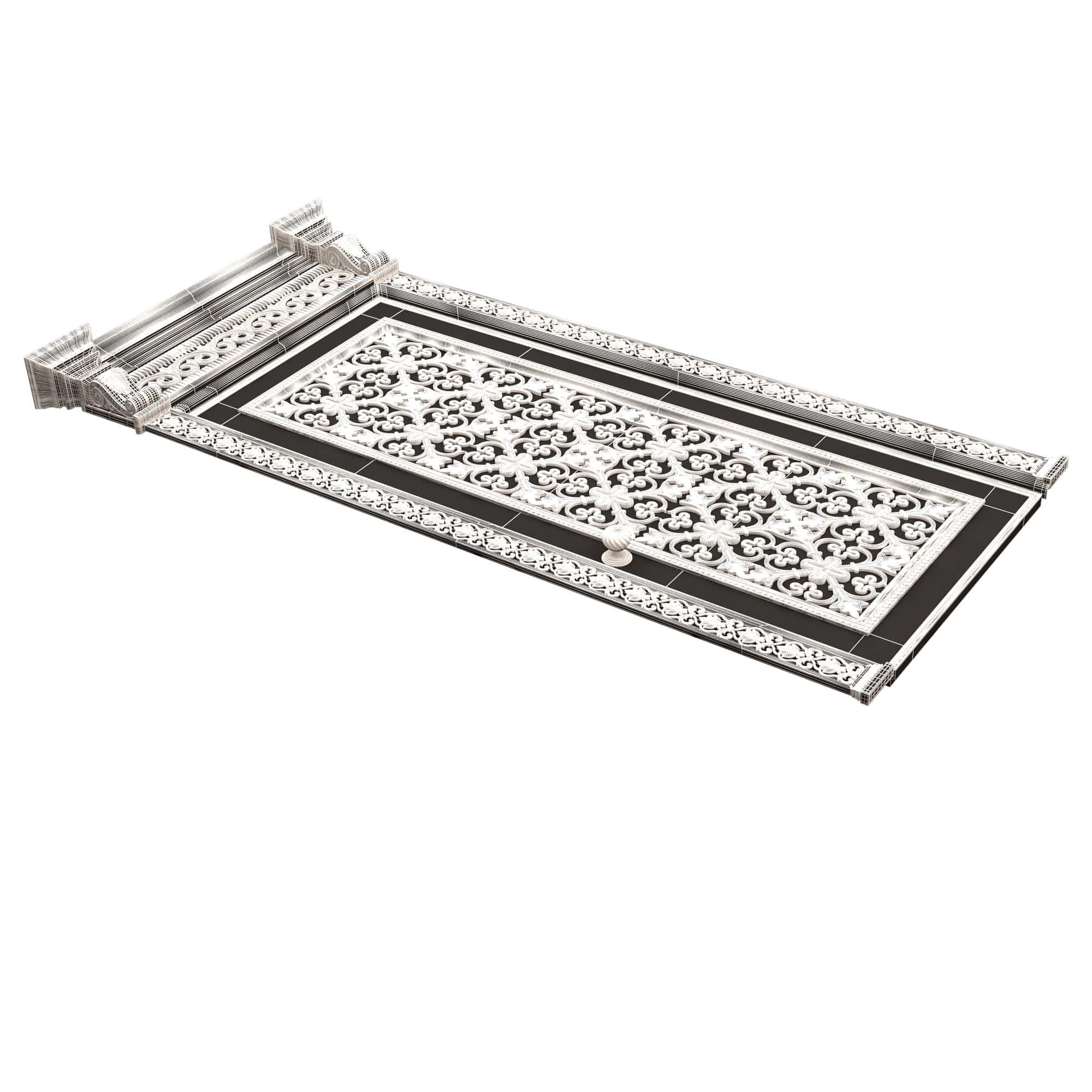 Carved Door Classic 01202 Wood Low-poly 3D model_11