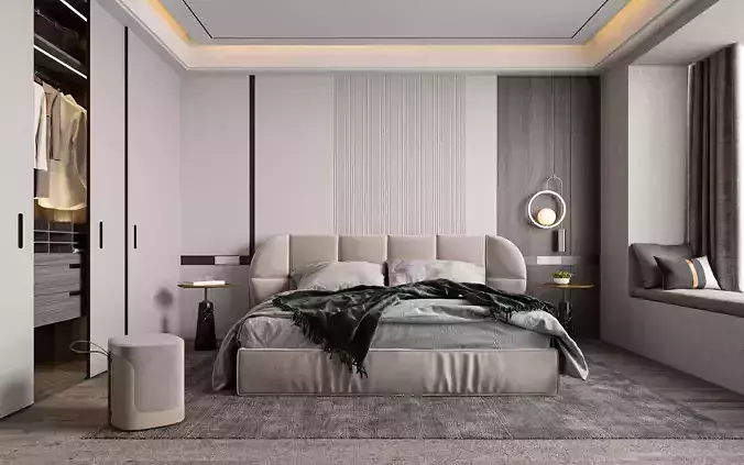bedroom internal furniture room 006 3D model