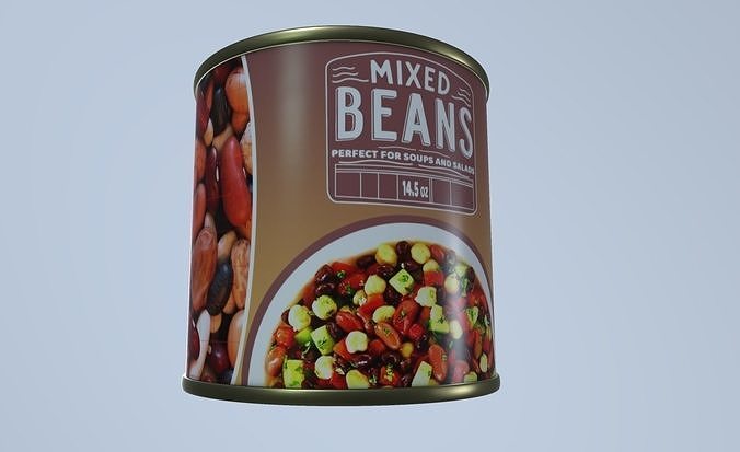 Canned Beans 3D model 7