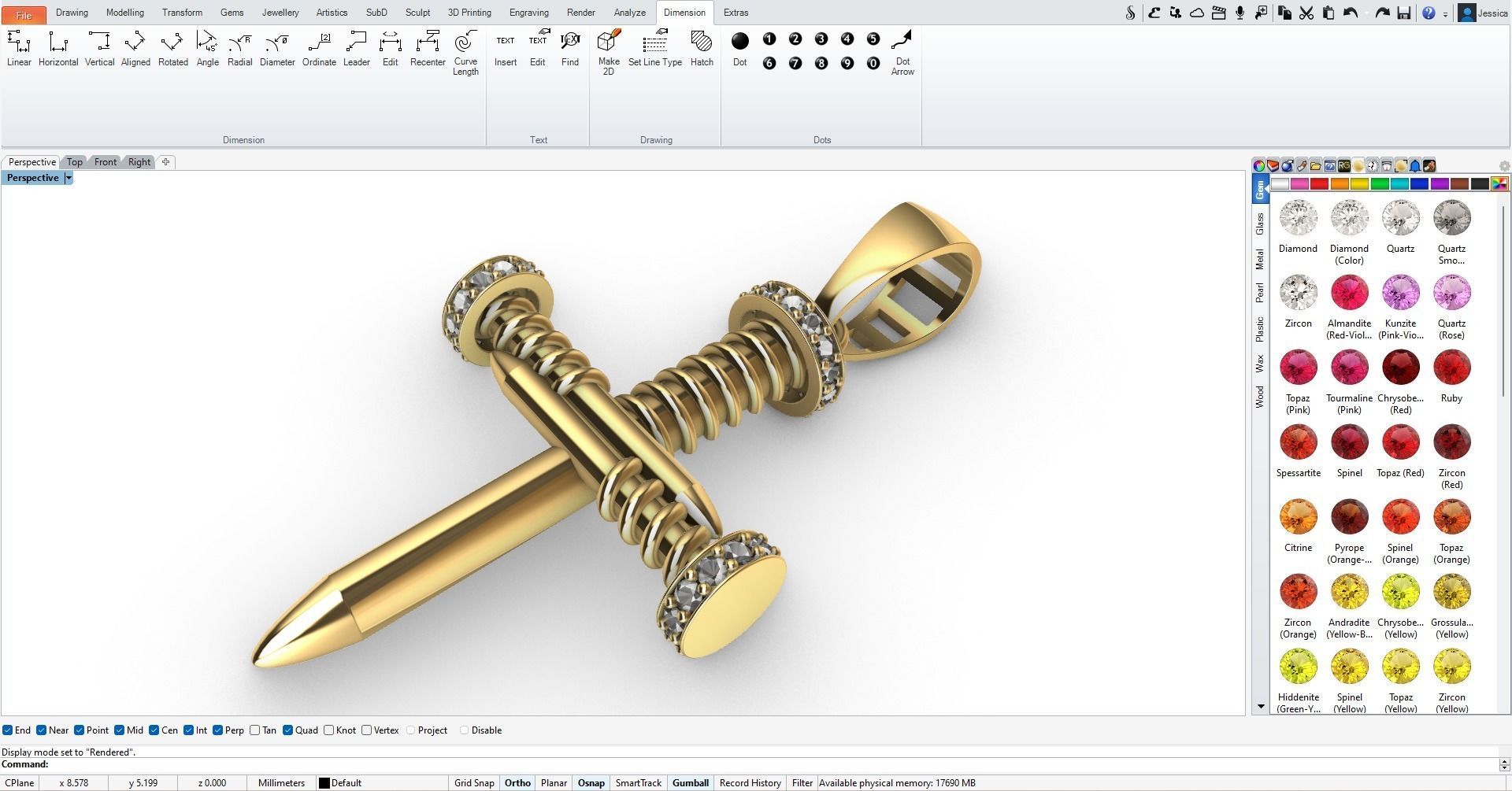 CRUZ DIAMANTES Y CLAVOS 3D print model_5