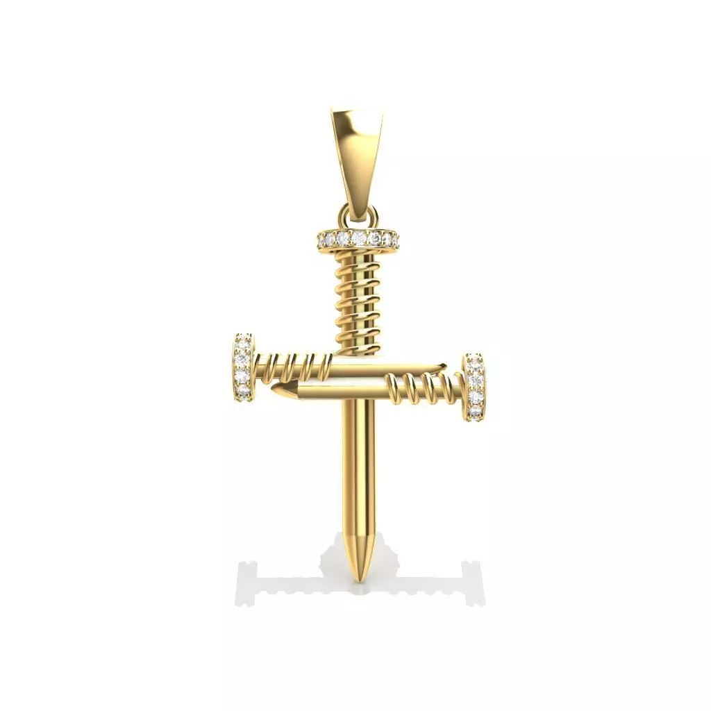 CRUZ DIAMANTES Y CLAVOS 3D print model_0