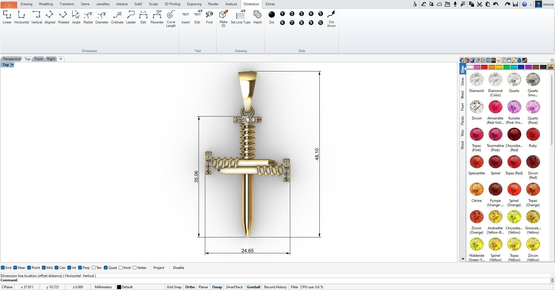 CRUZ DIAMANTES Y CLAVOS 3D print model_4