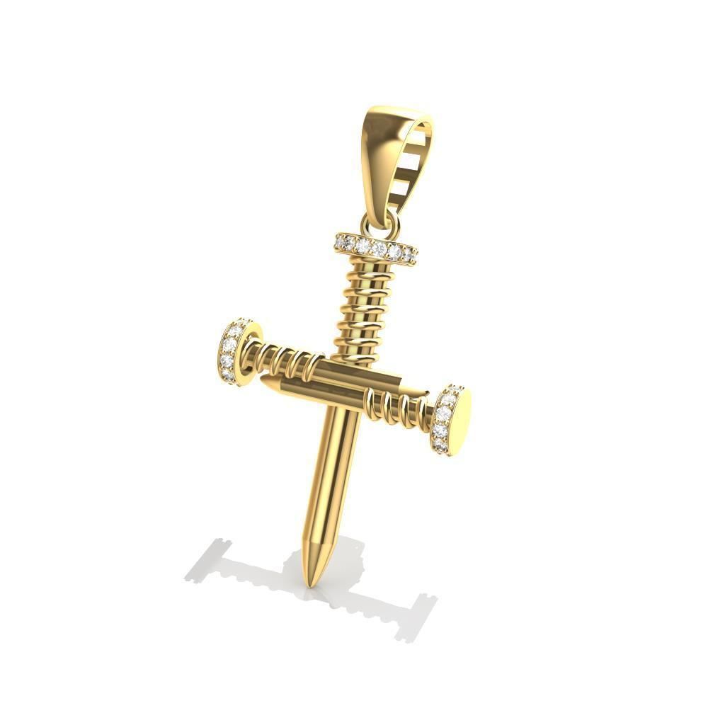 CRUZ DIAMANTES Y CLAVOS 3D print model_1