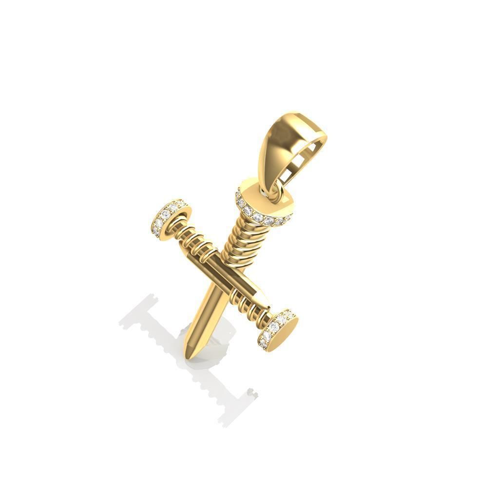 CRUZ DIAMANTES Y CLAVOS 3D print model_2