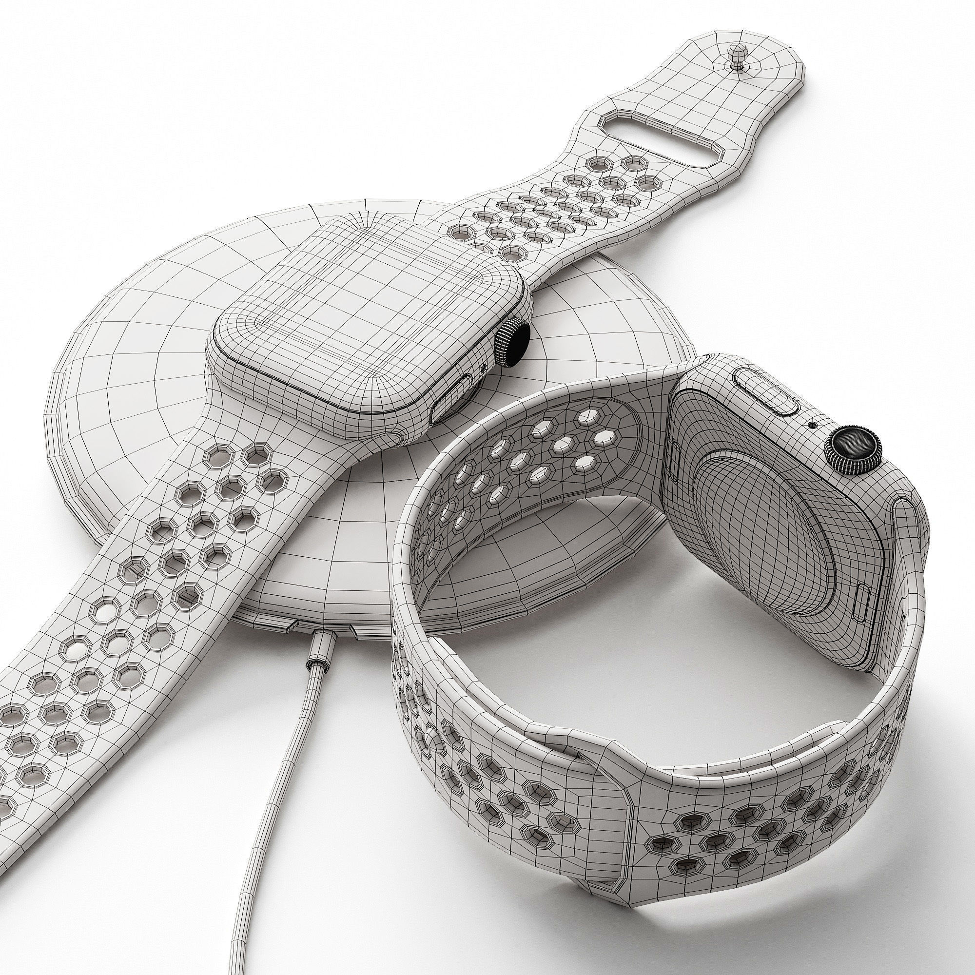 Apple Watch Series 9 Nike Sport Band Midnight Sky 3D model_7