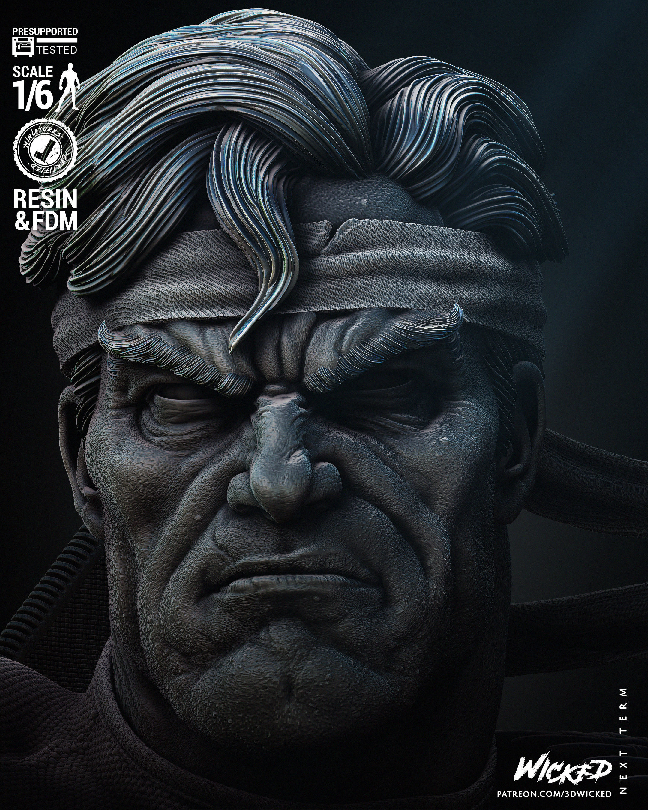 Wicked Marvel Punisher Sculpture Tested for 3D printing 3D print model_40