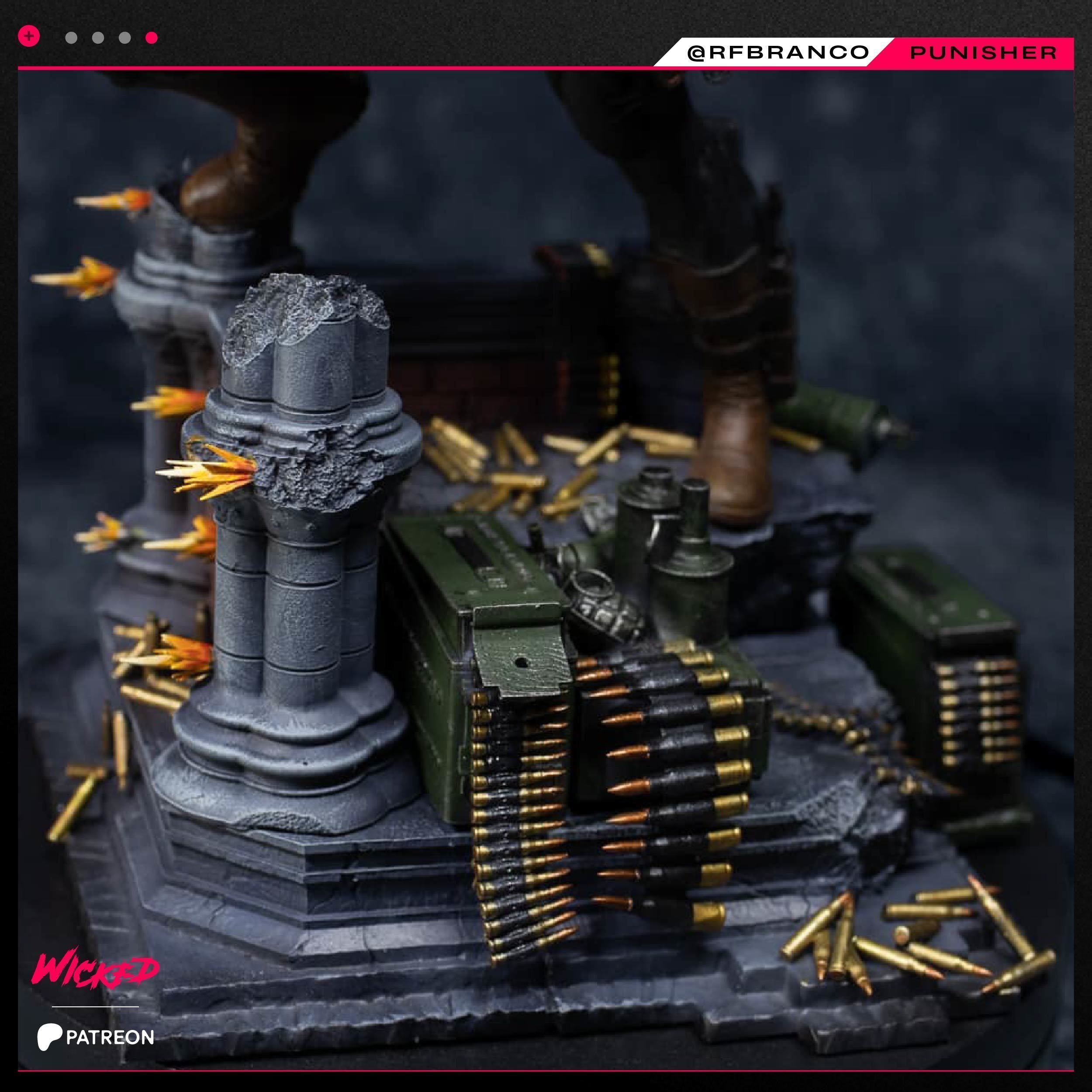 Wicked Marvel Punisher Sculpture Tested for 3D printing 3D print model_87