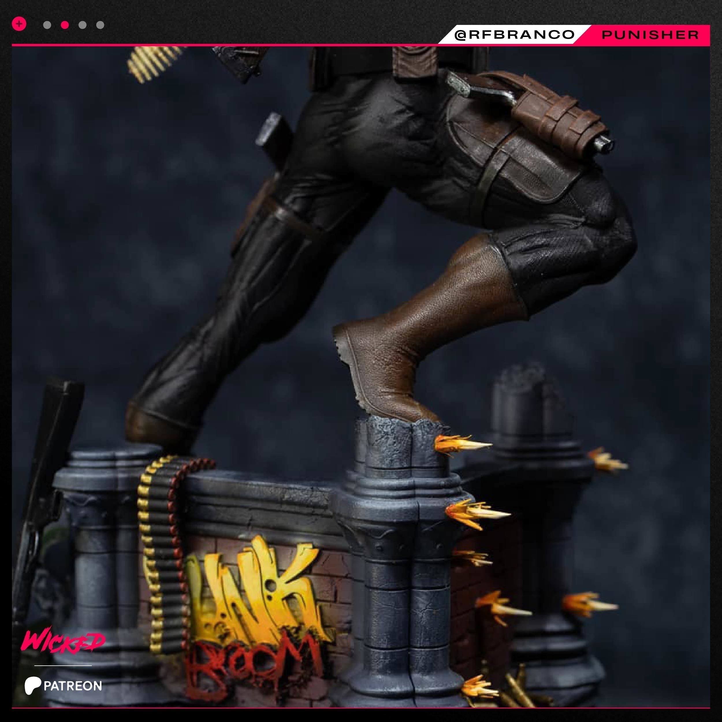 Wicked Marvel Punisher Sculpture Tested for 3D printing 3D print model_84