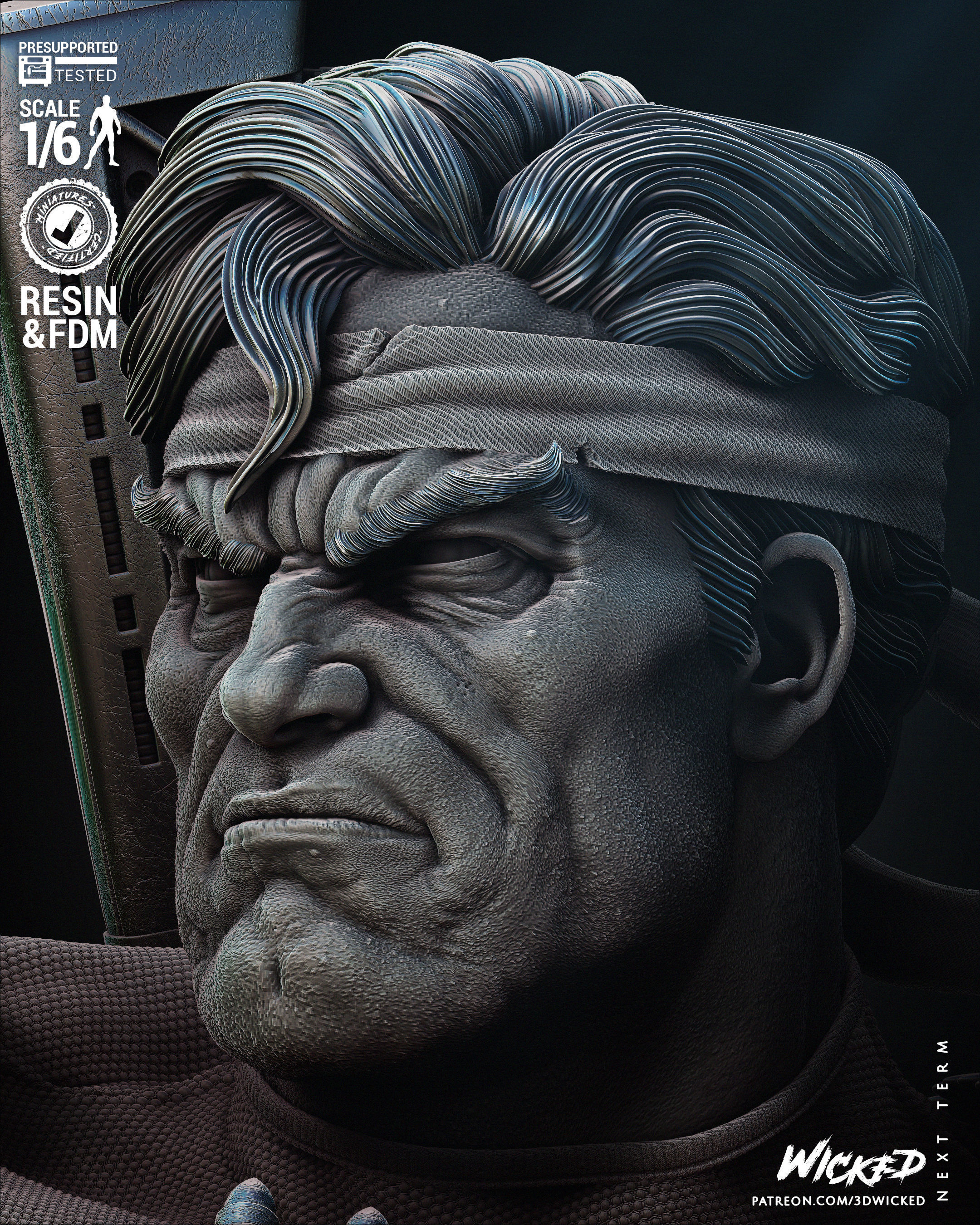 Wicked Marvel Punisher Sculpture Tested for 3D printing 3D print model_67