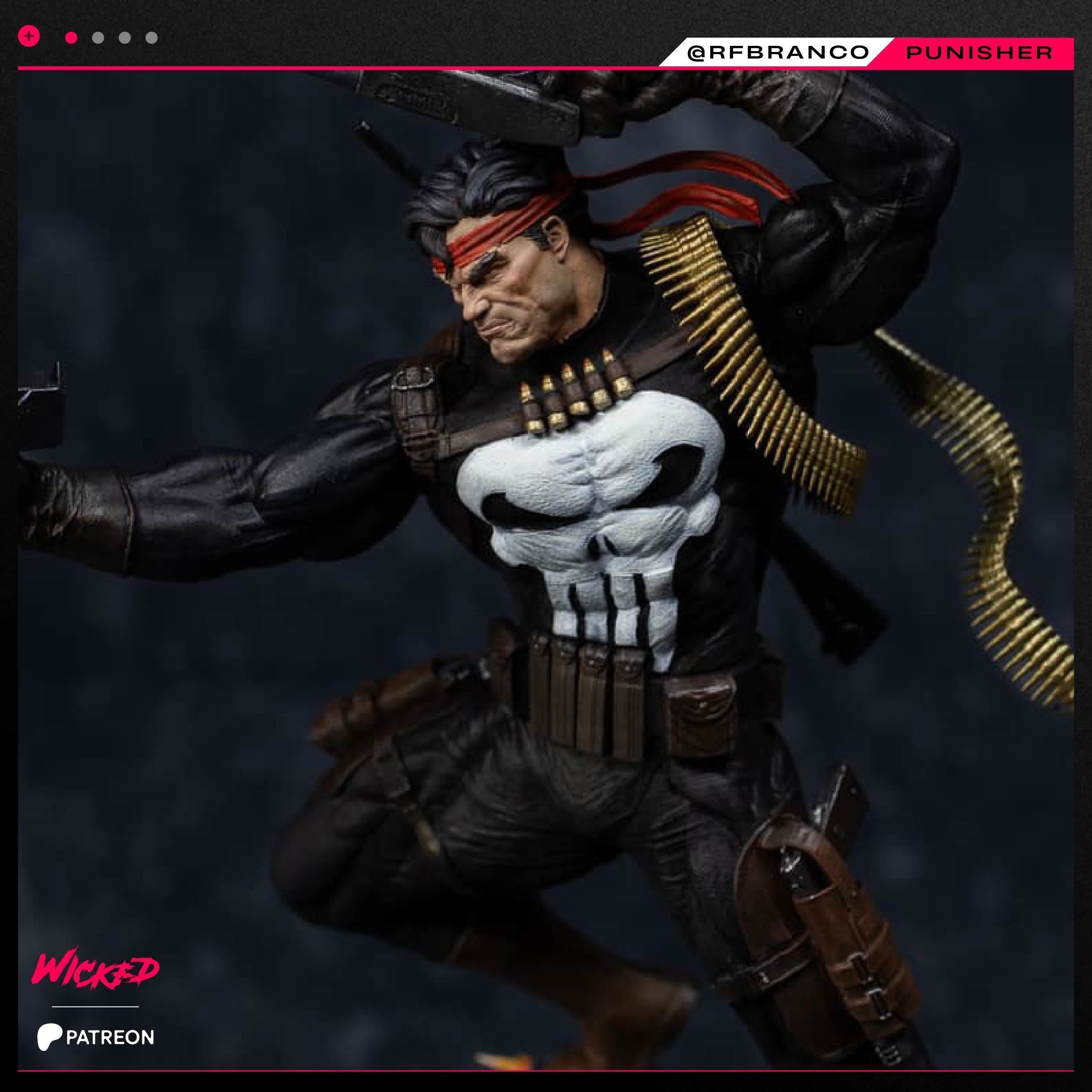 Wicked Marvel Punisher Sculpture Tested for 3D printing 3D print model_85